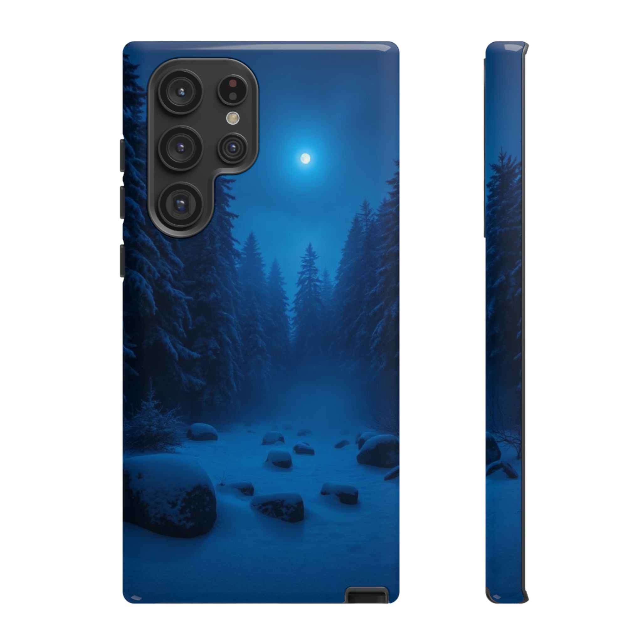 Moonlit Winter Forest Phone Case — Snowy Night Nature Phone Case