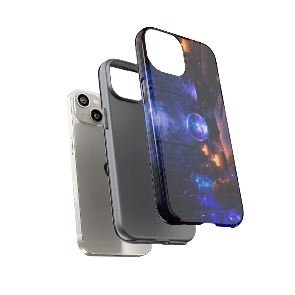 Arcane Alchemist Crystal Ball Phone Case — Midnight Candlelit Study Design