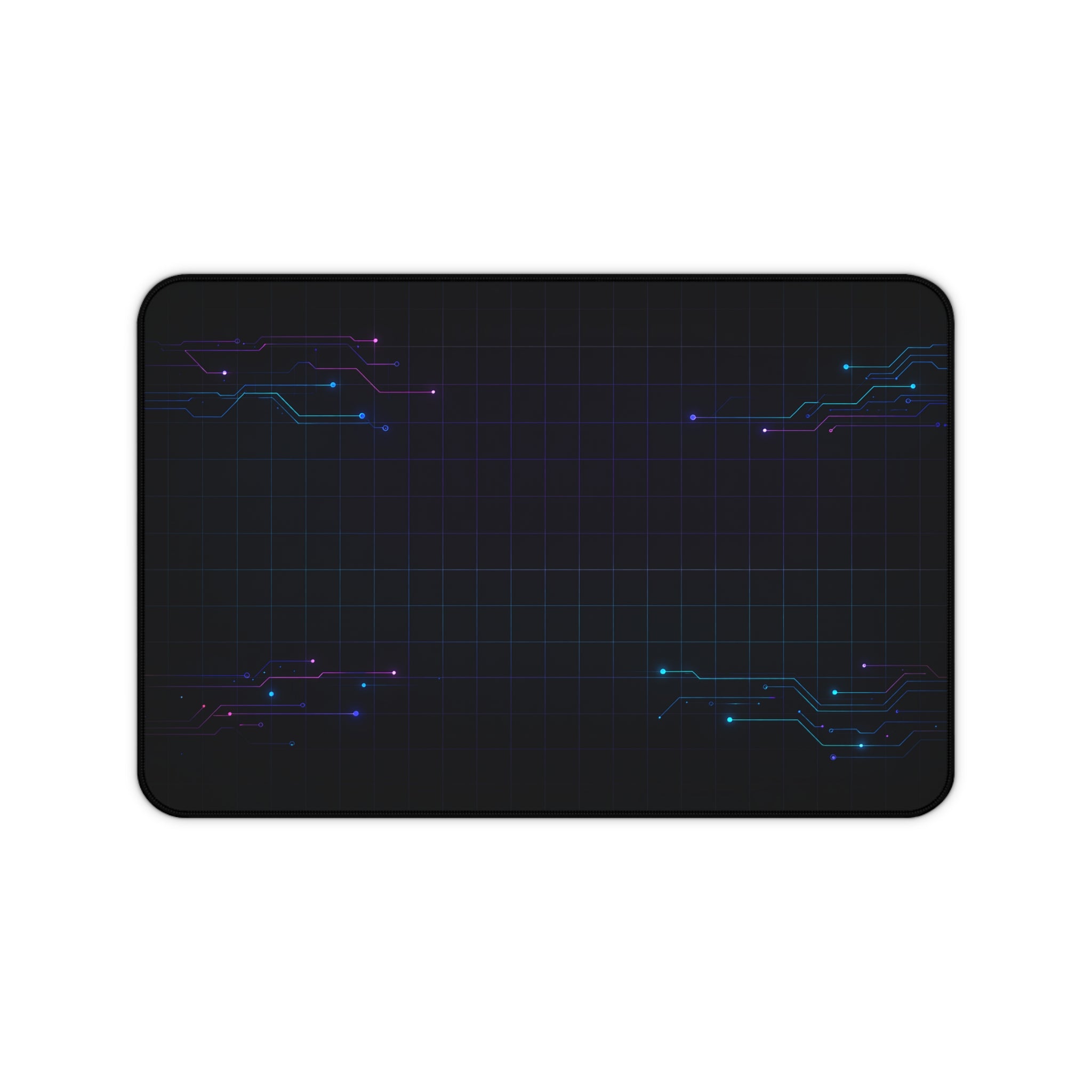 Cyberpunk Neon Circuit Desk Mat — Futuristic Gamer & Programmer Mouse Pad