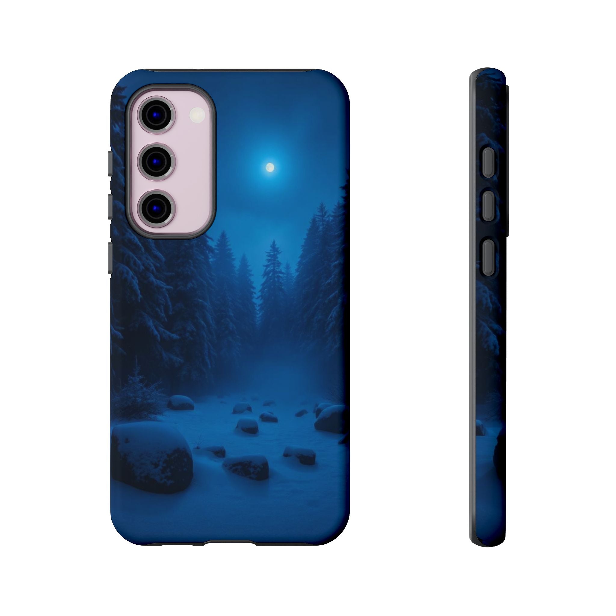 Moonlit Winter Forest Phone Case — Snowy Night Nature Phone Case