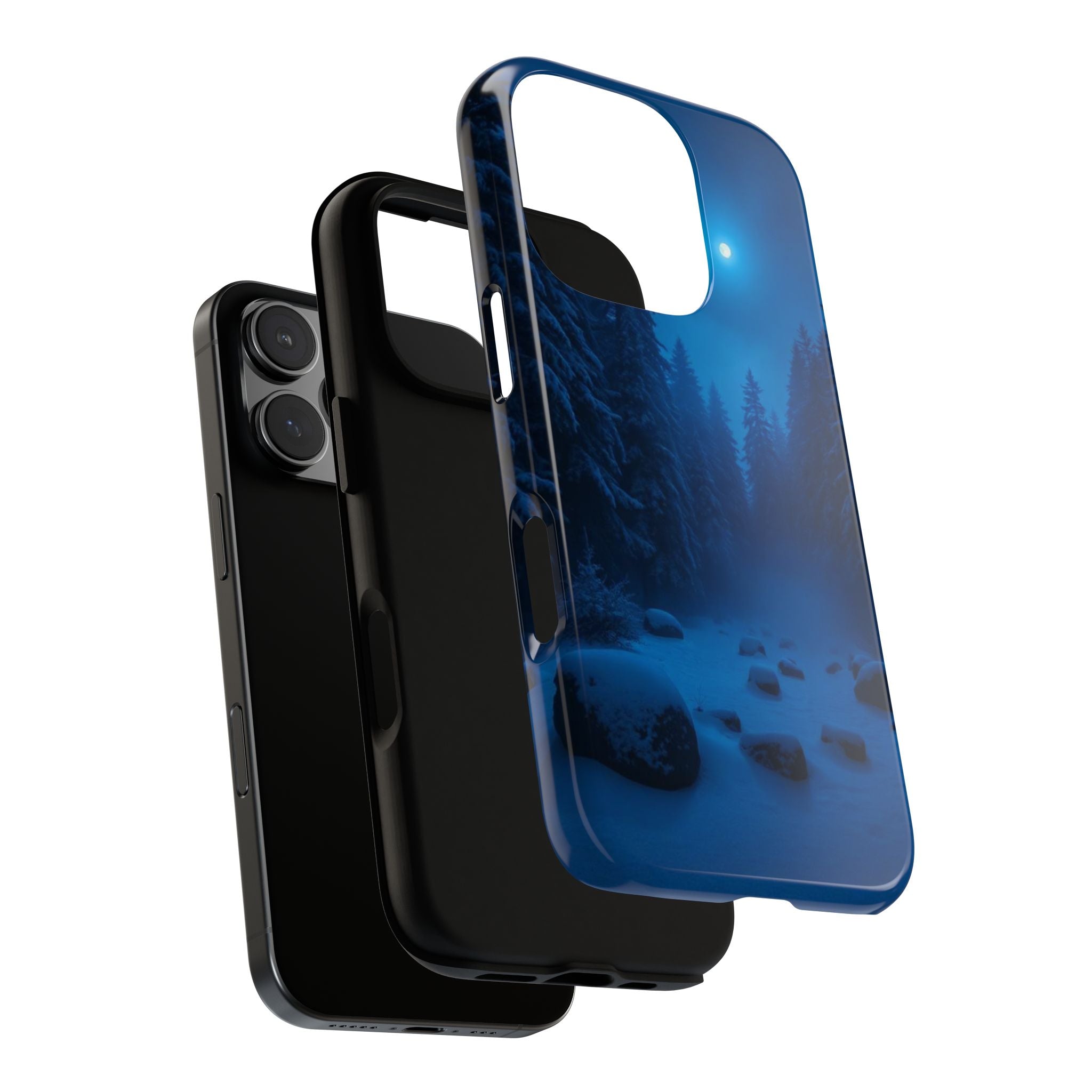 Moonlit Winter Forest Phone Case — Snowy Night Nature Phone Case