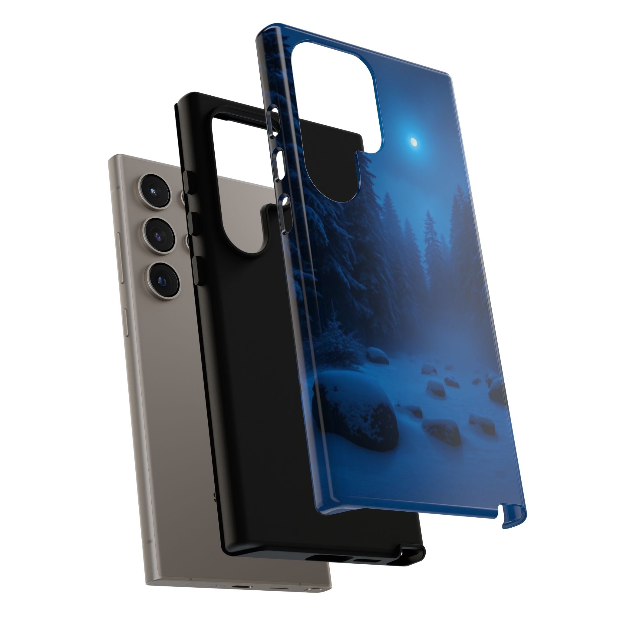 Moonlit Winter Forest Phone Case — Snowy Night Nature Phone Case