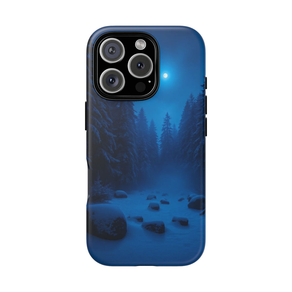 Moonlit Winter Forest Phone Case — Snowy Night Nature Phone Case