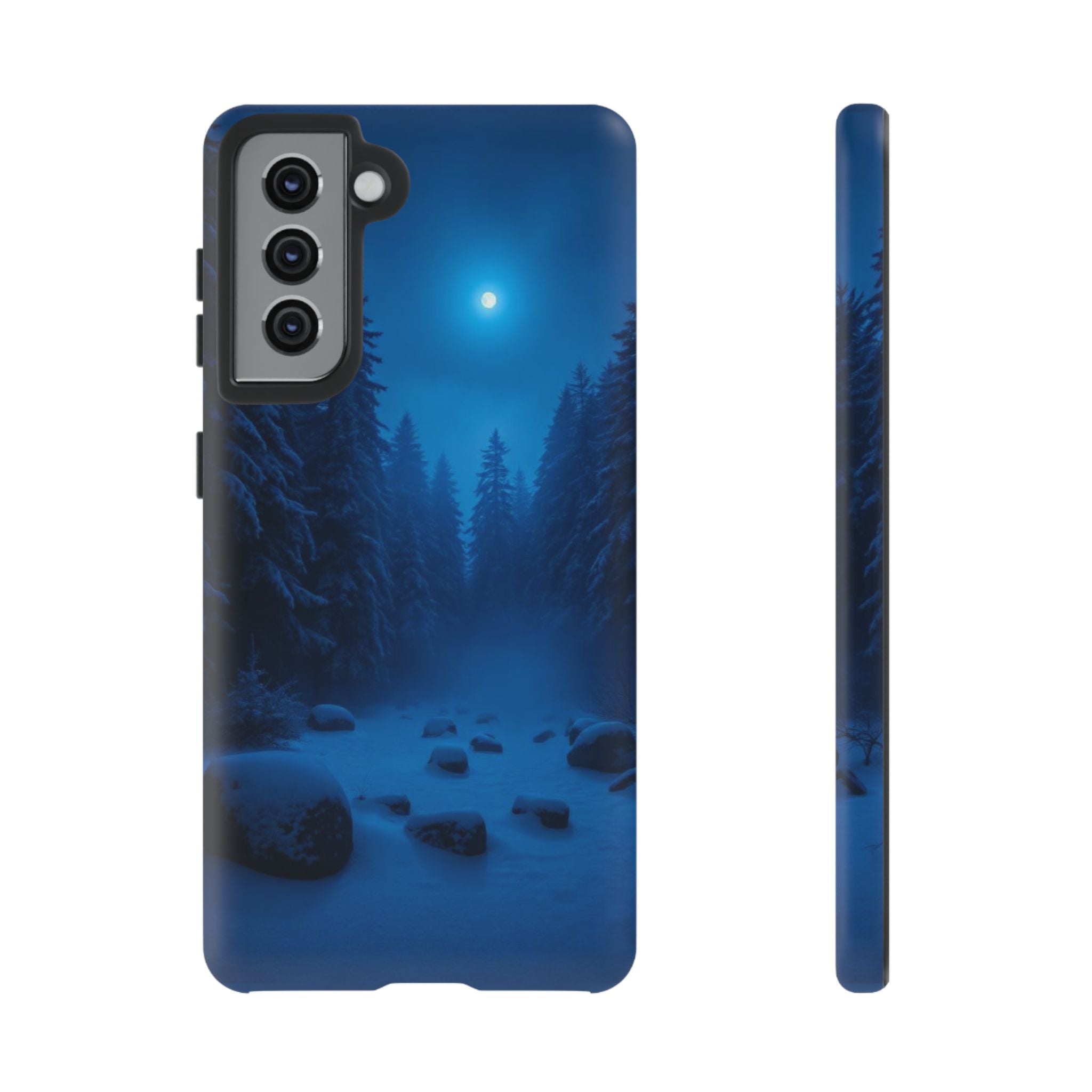 Moonlit Winter Forest Phone Case — Snowy Night Nature Phone Case