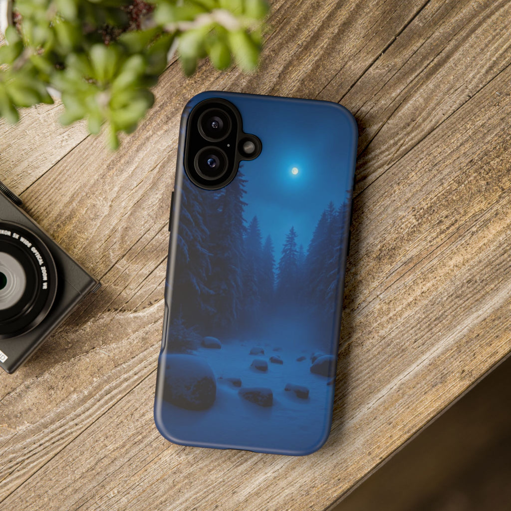 Moonlit Winter Forest Phone Case — Snowy Night Nature Phone Case