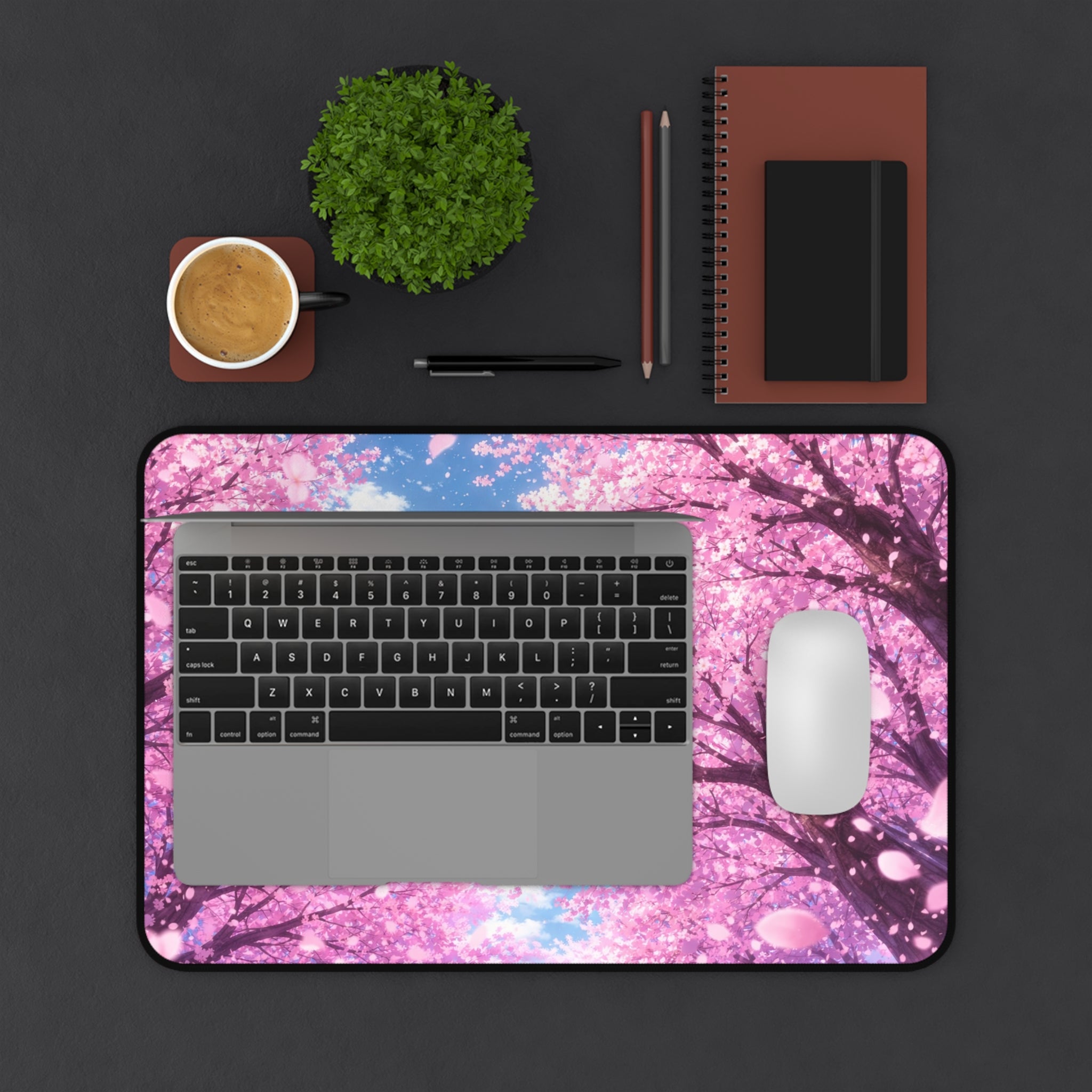 Cherry Blossom Anime Desk Mat — Pink Sakura Tree Gaming/Work Desk Pad