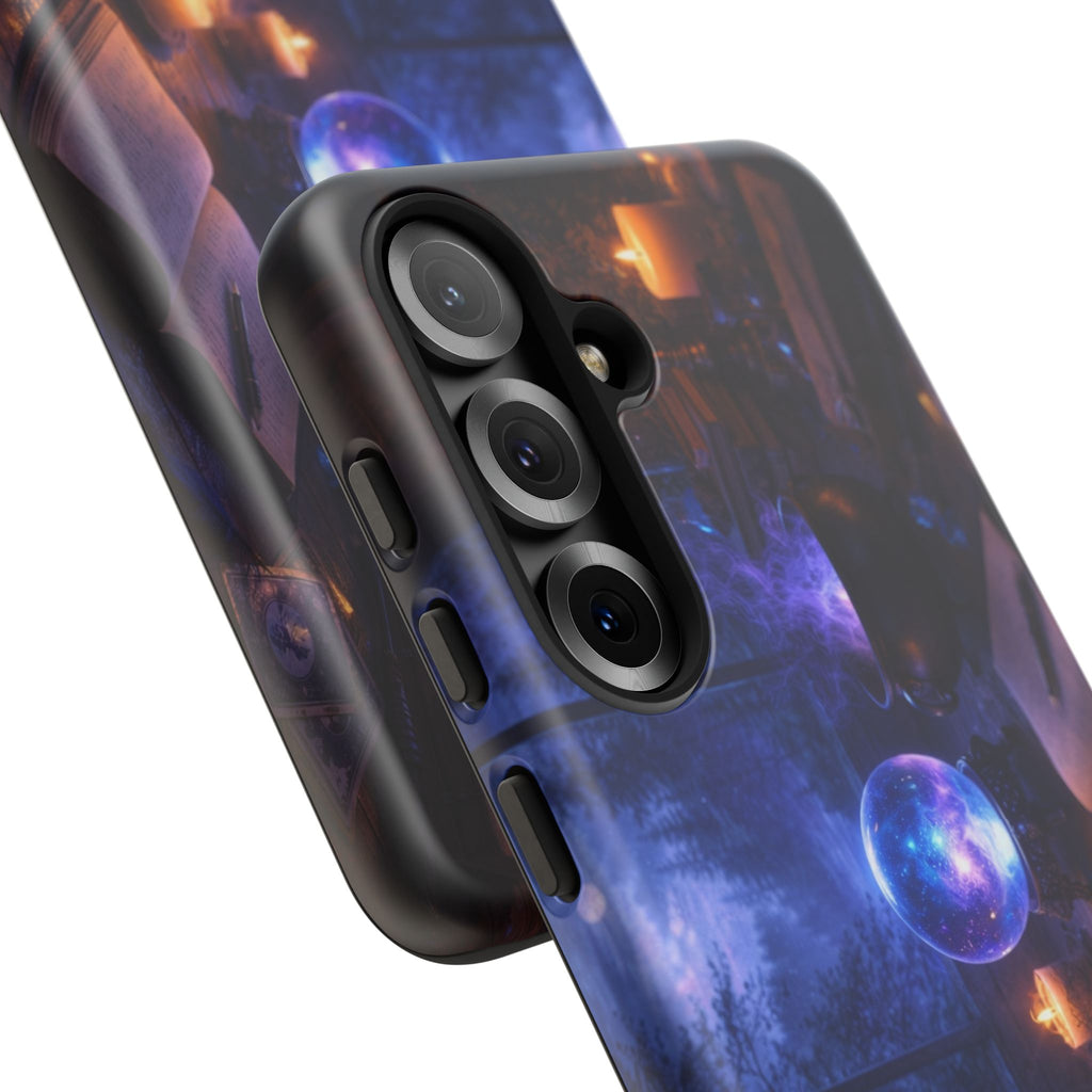 Arcane Alchemist Crystal Ball Phone Case — Midnight Candlelit Study Design