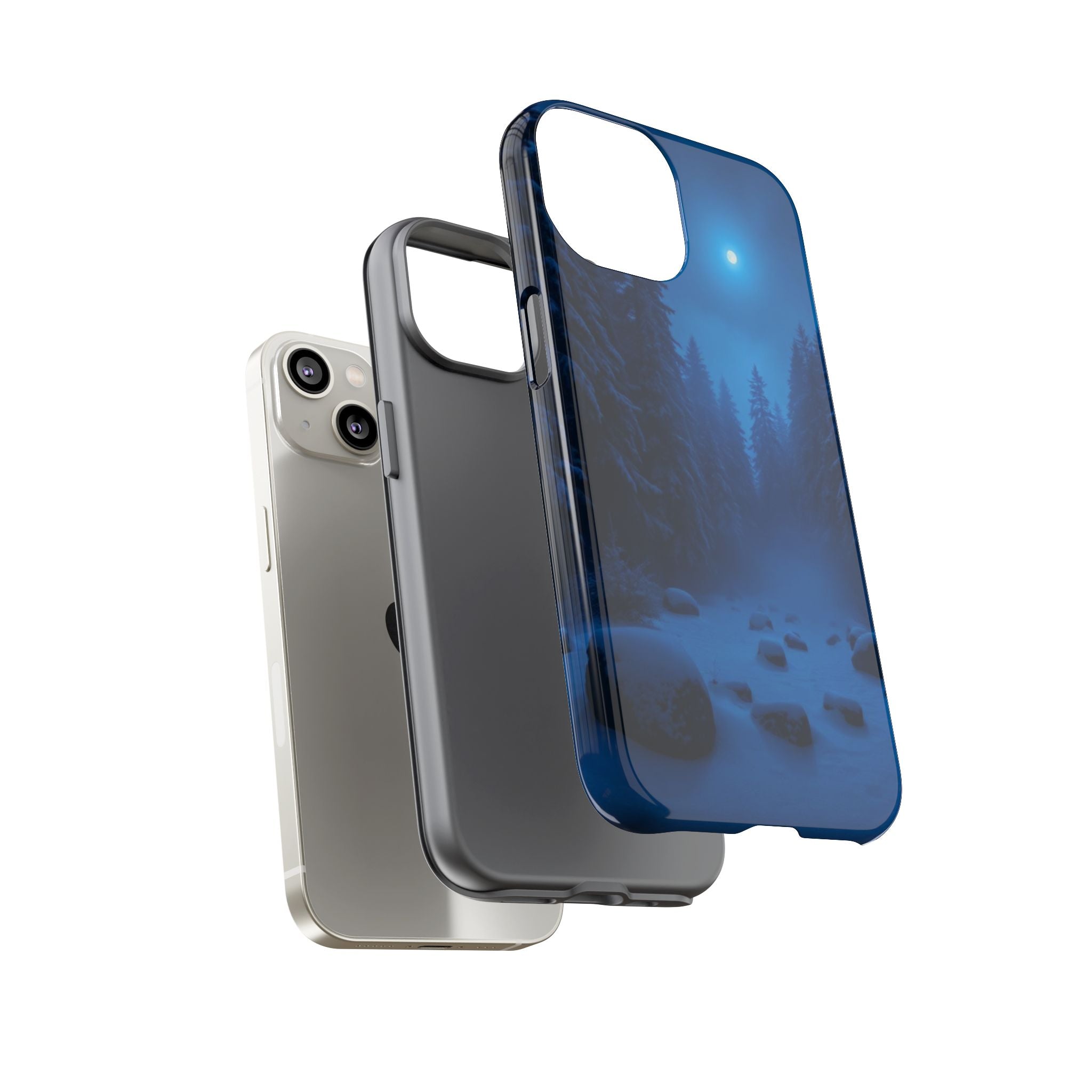 Moonlit Winter Forest Phone Case — Snowy Night Nature Phone Case