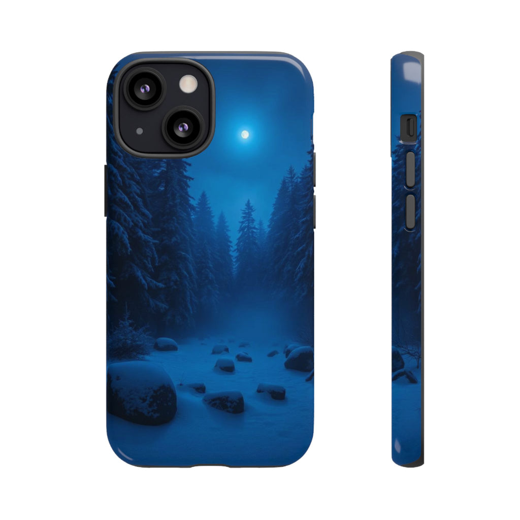 Moonlit Winter Forest Phone Case — Snowy Night Nature Phone Case