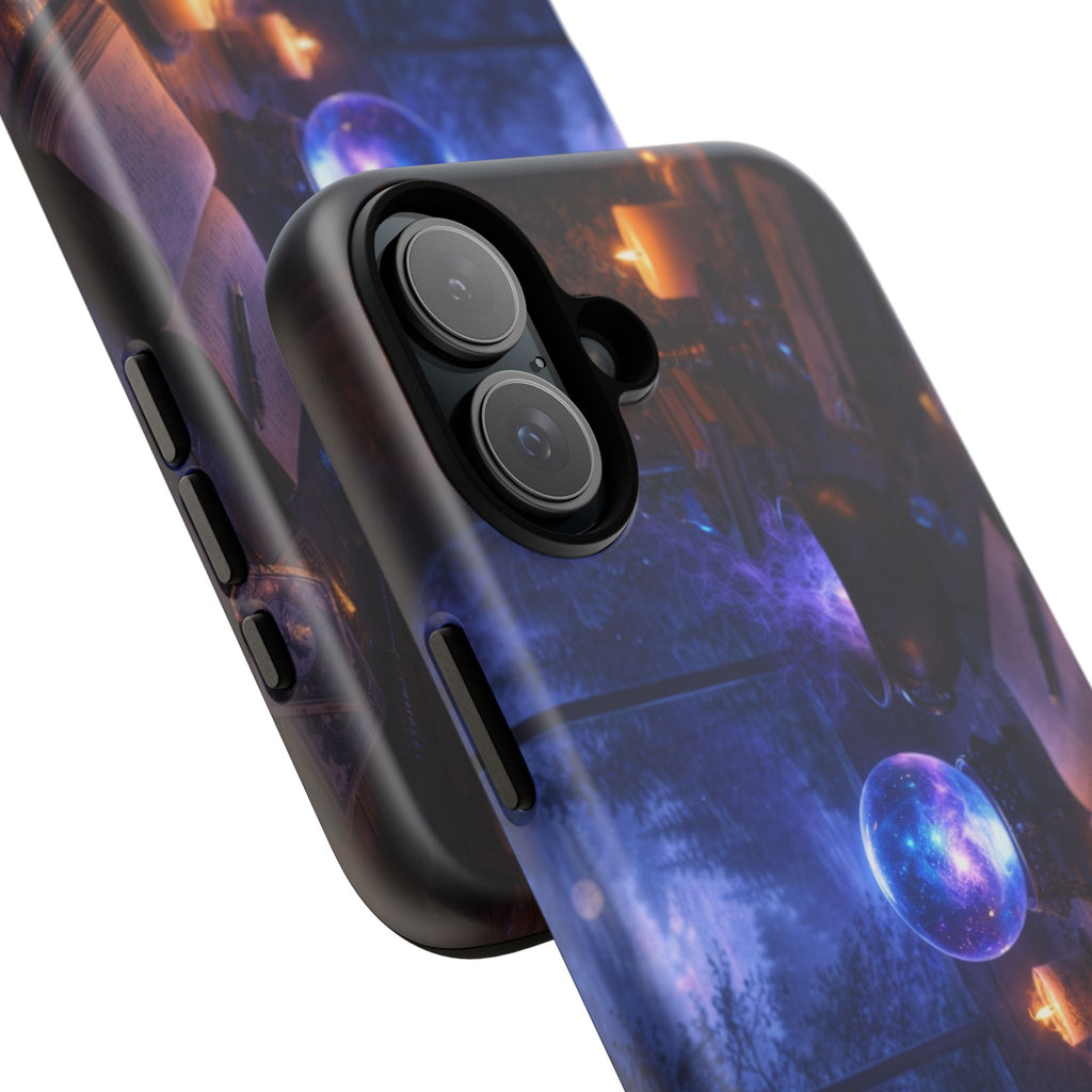 Arcane Alchemist Crystal Ball Phone Case — Midnight Candlelit Study Design