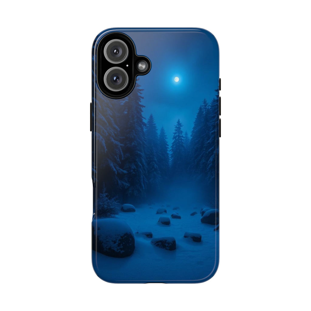 Moonlit Winter Forest Phone Case — Snowy Night Nature Phone Case