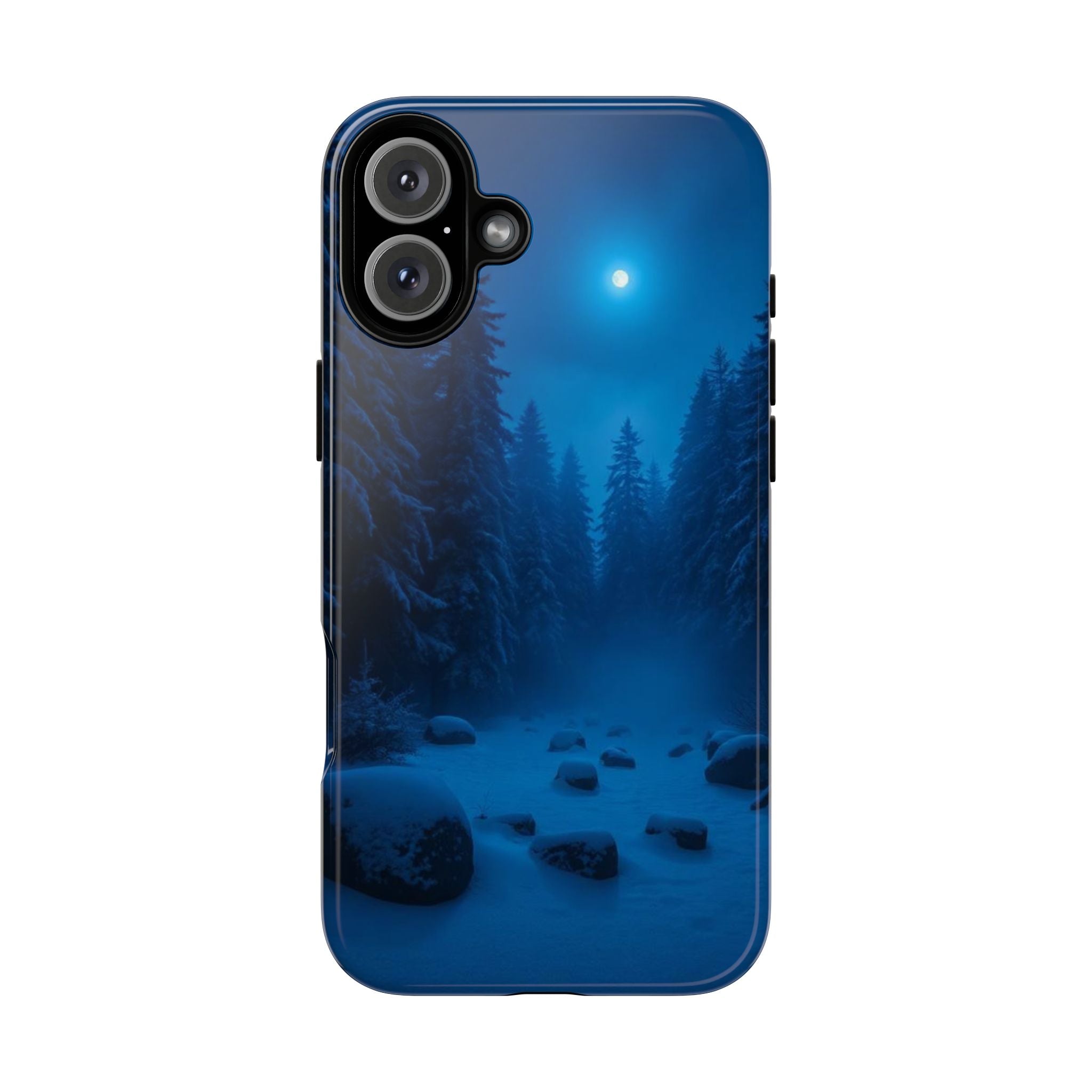 Moonlit Winter Forest Phone Case — Snowy Night Nature Phone Case