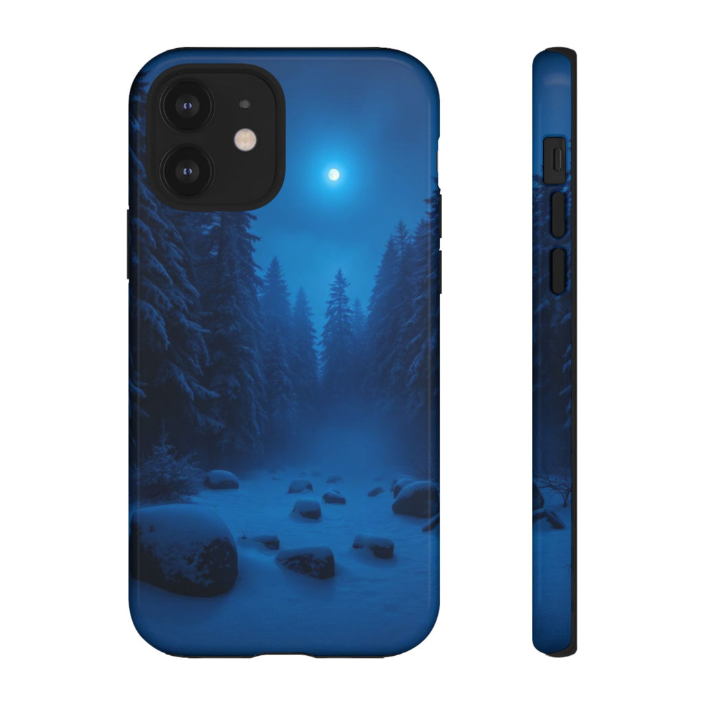 Moonlit Winter Forest Phone Case — Snowy Night Nature Phone Case