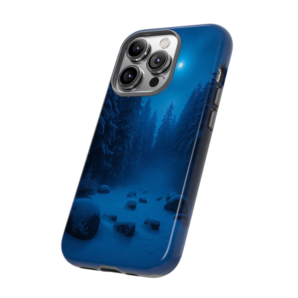 Moonlit Winter Forest Phone Case — Snowy Night Nature Phone Case