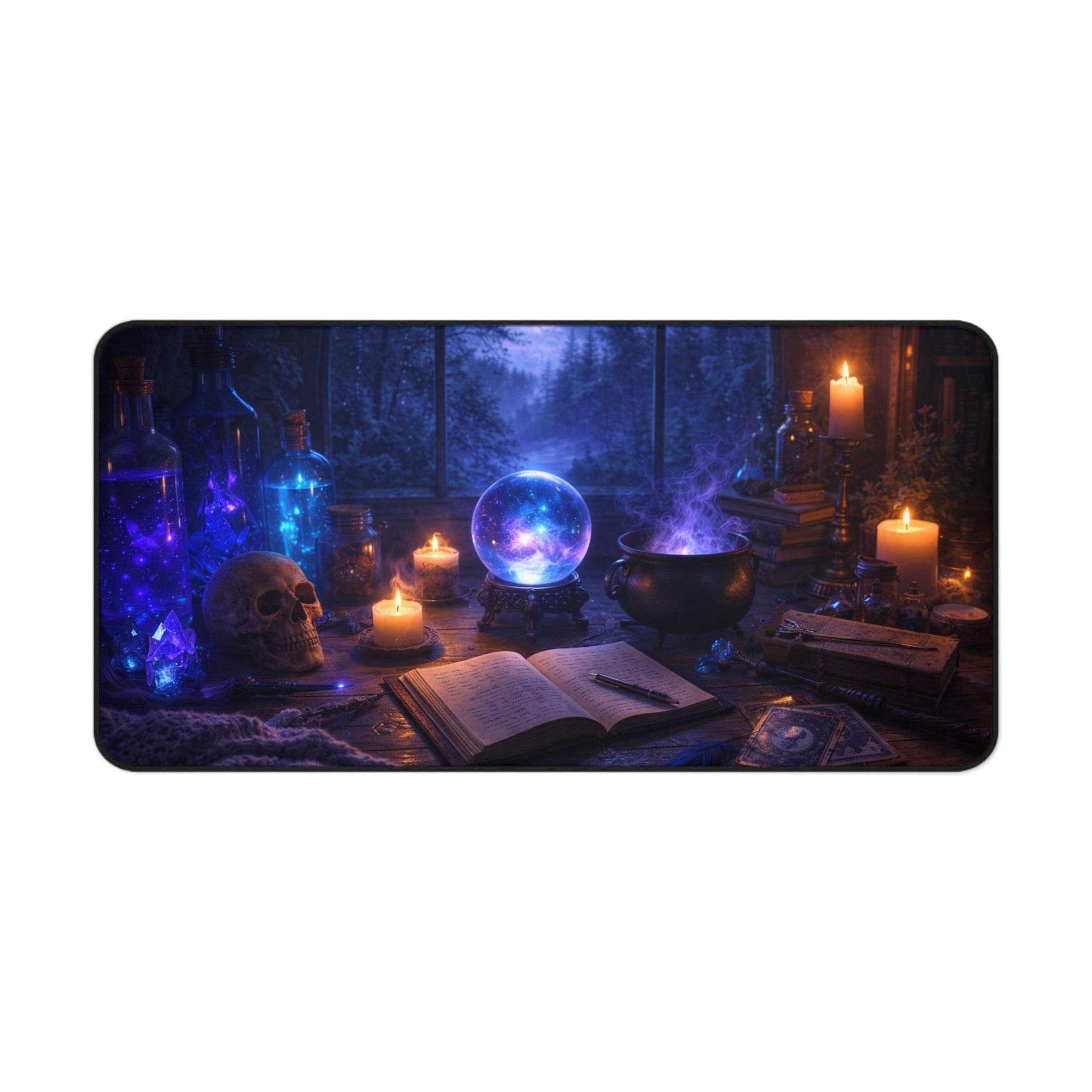 Arcane Alchemist Desk Mat – Mystic Crystal Ball Night Study
