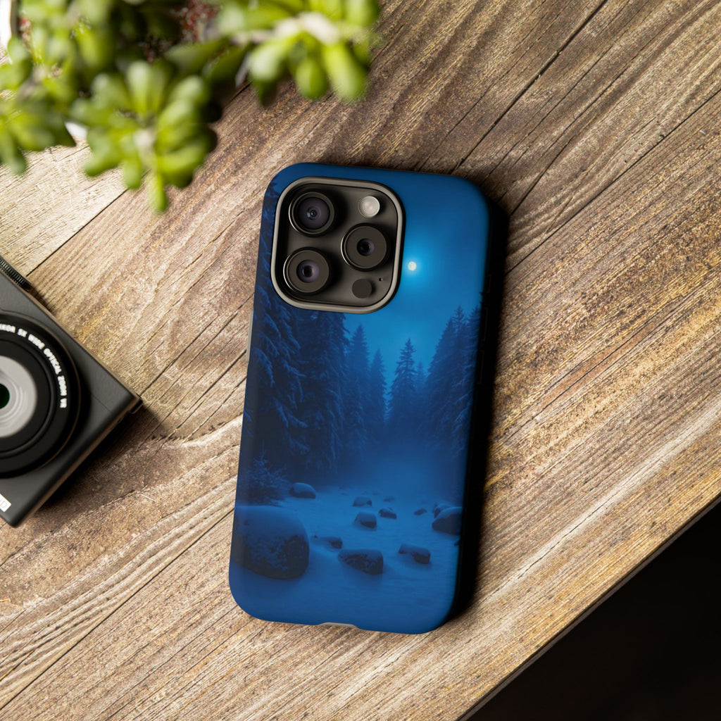 Moonlit Winter Forest Phone Case — Snowy Night Nature Phone Case