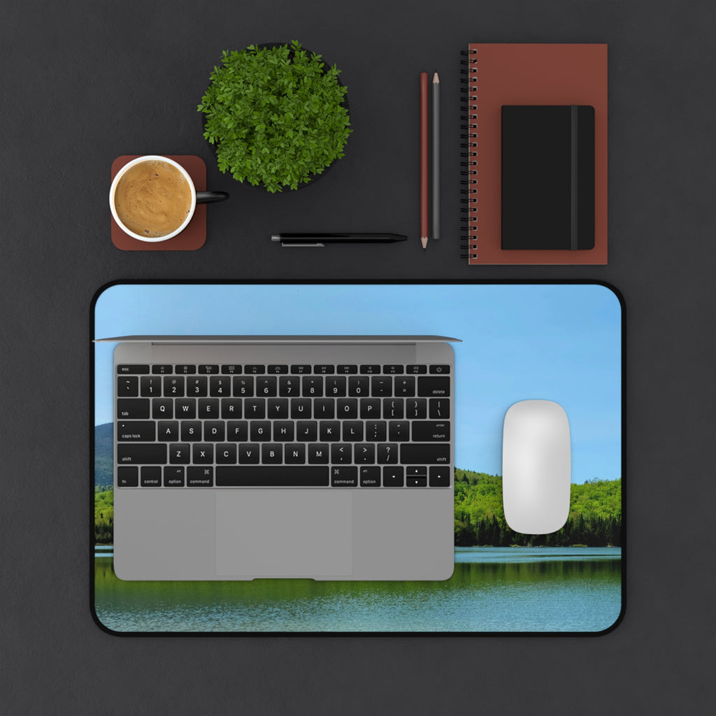 Adirondack Ampersand Mountain Desk Mat — Serene Lake & Pine Landscape