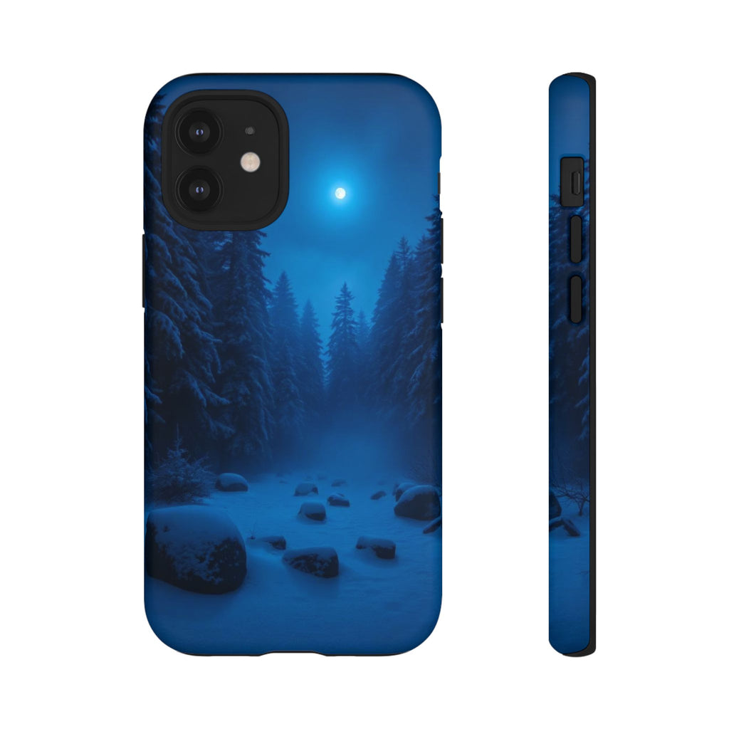 Moonlit Winter Forest Phone Case — Snowy Night Nature Phone Case