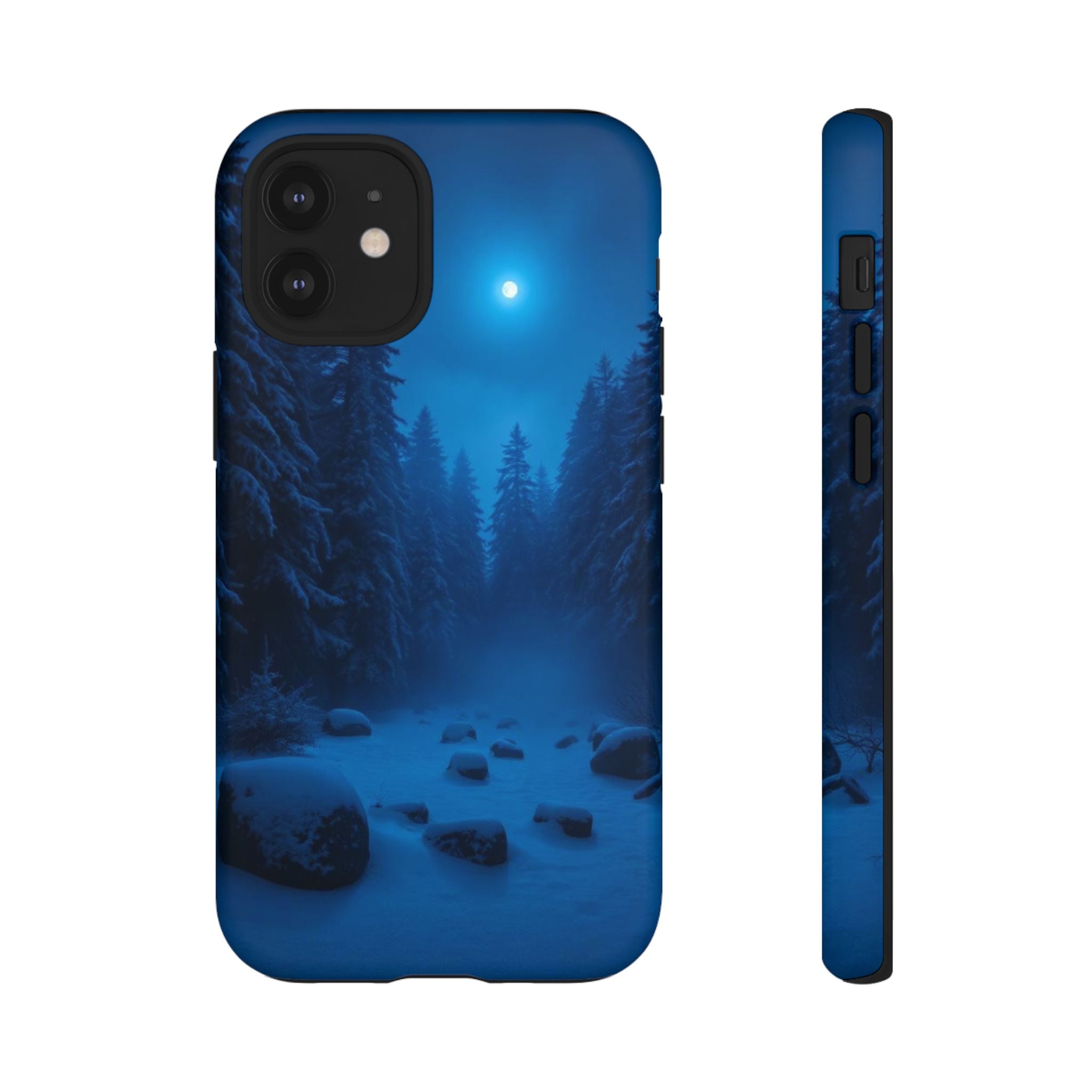 Moonlit Winter Forest Phone Case — Snowy Night Nature Phone Case