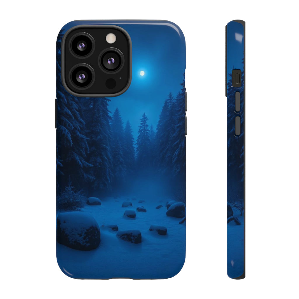 Moonlit Winter Forest Phone Case — Snowy Night Nature Phone Case