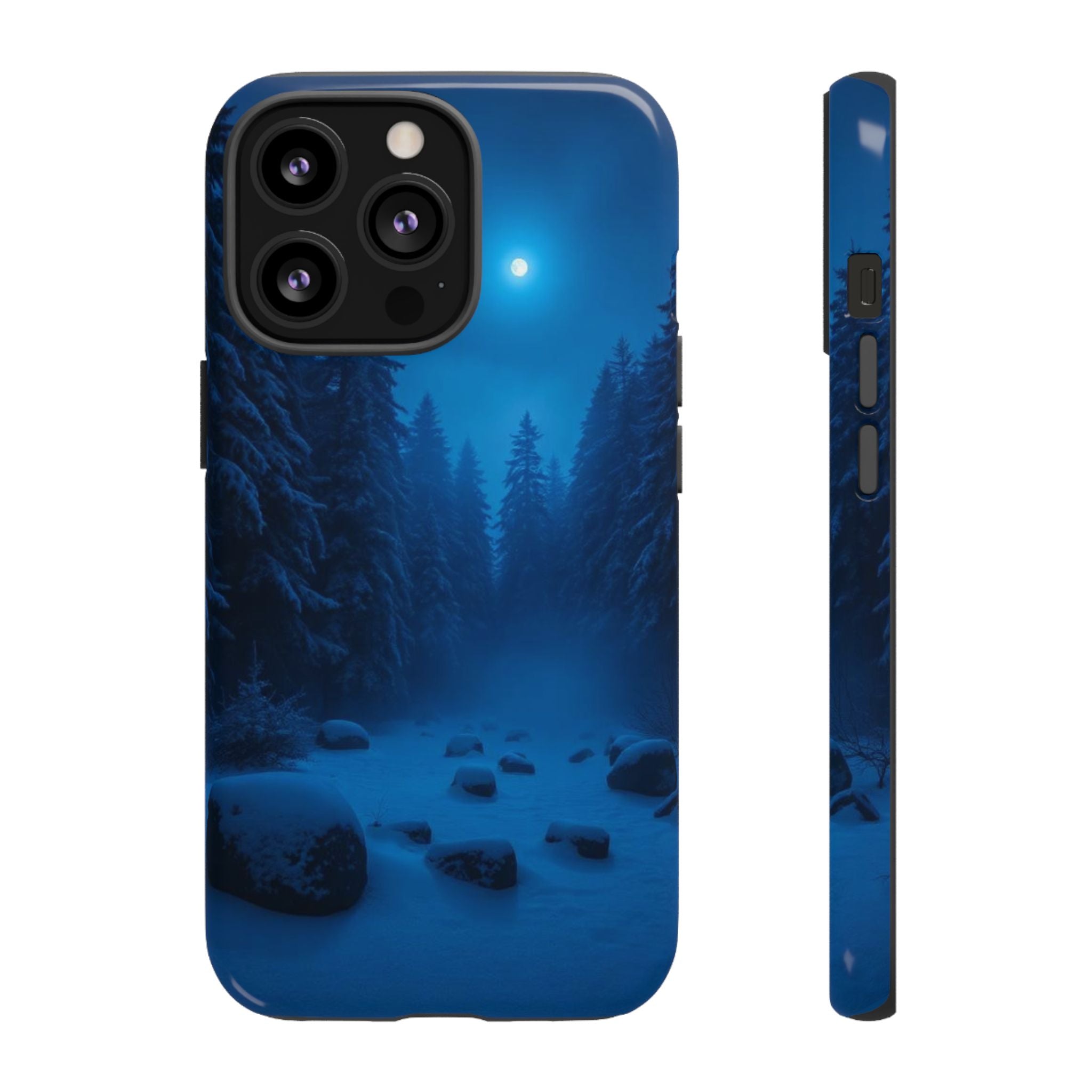 Moonlit Winter Forest Phone Case — Snowy Night Nature Phone Case