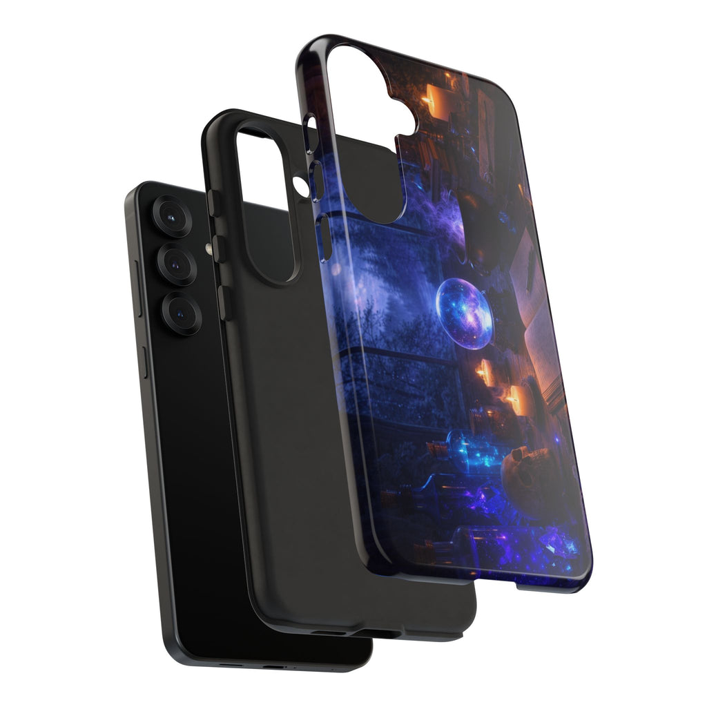 Arcane Alchemist Crystal Ball Phone Case — Midnight Candlelit Study Design