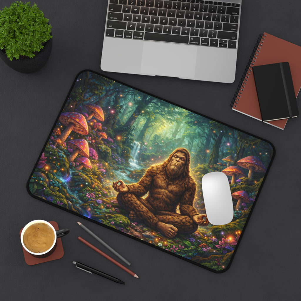 Meditating Bigfoot Desk Mat