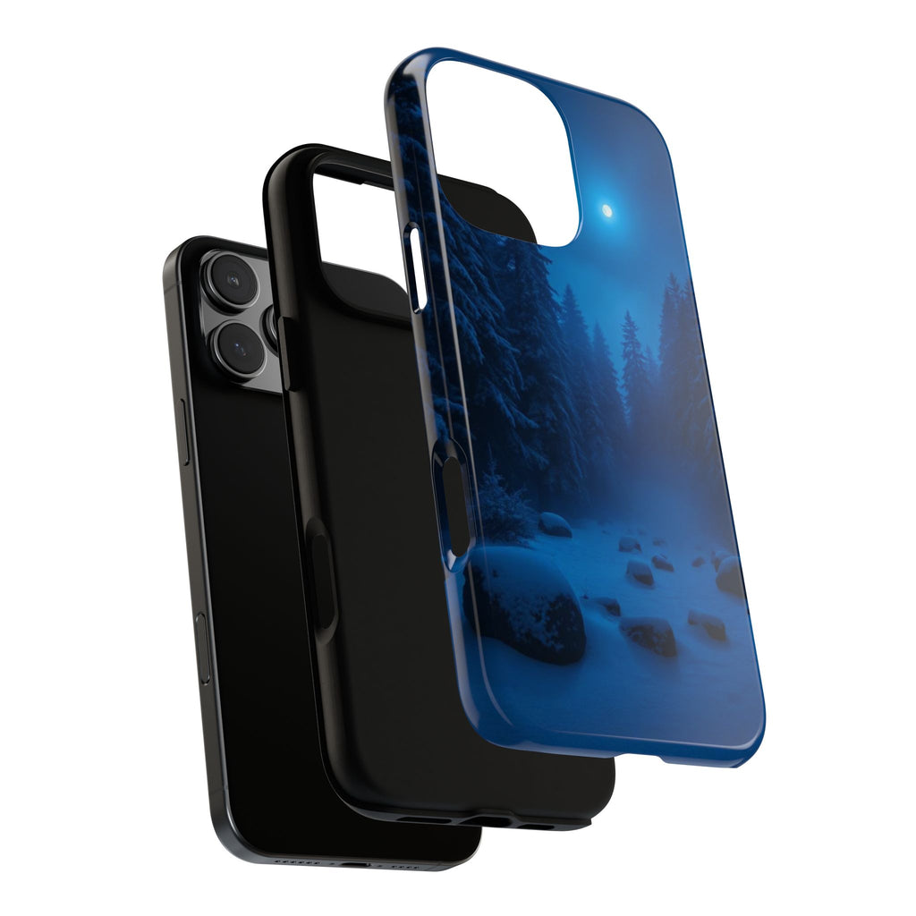 Moonlit Winter Forest Phone Case — Snowy Night Nature Phone Case