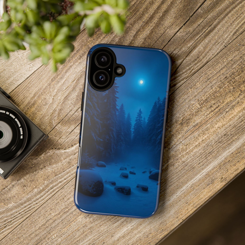 Moonlit Winter Forest Phone Case — Snowy Night Nature Phone Case