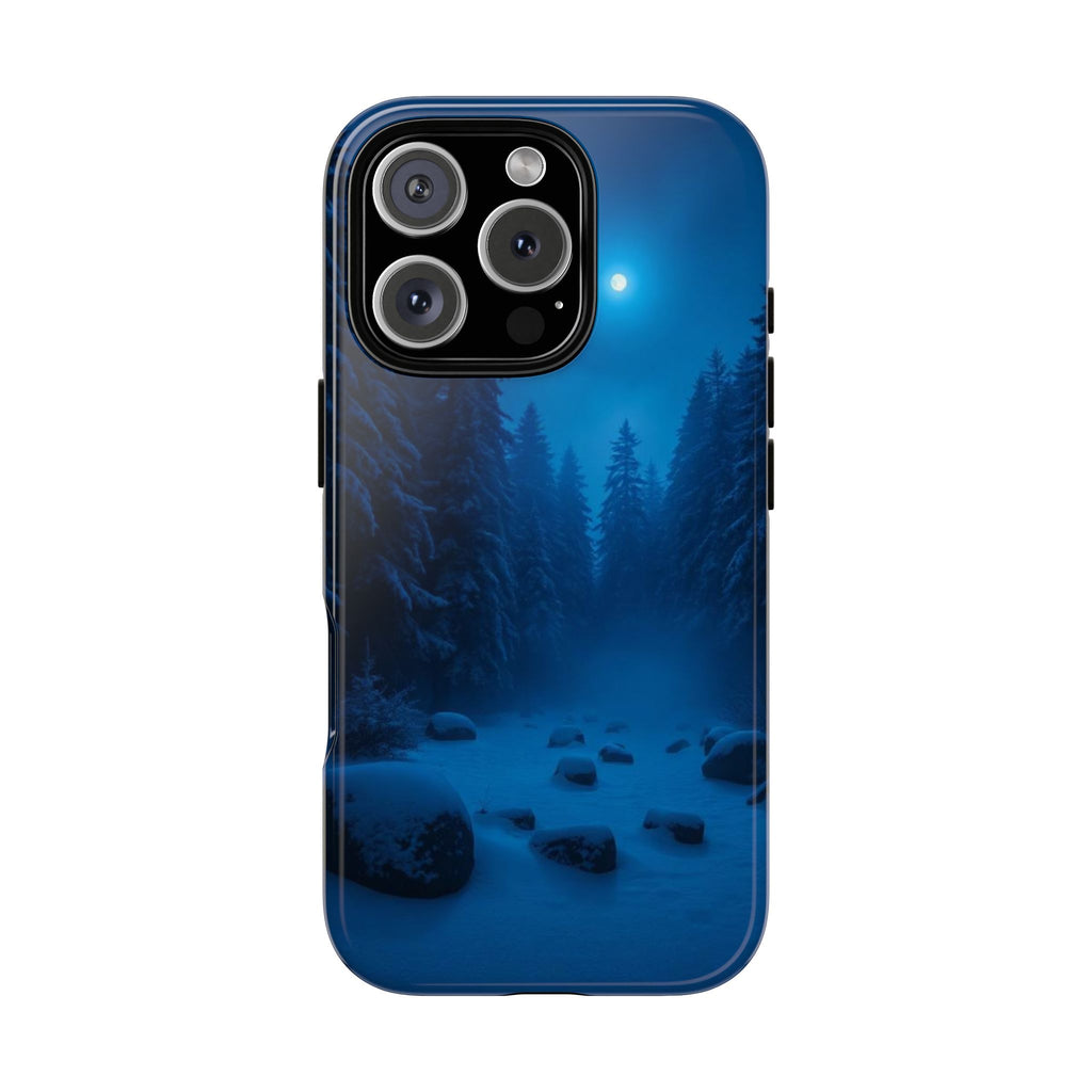 Moonlit Winter Forest Phone Case — Snowy Night Nature Phone Case