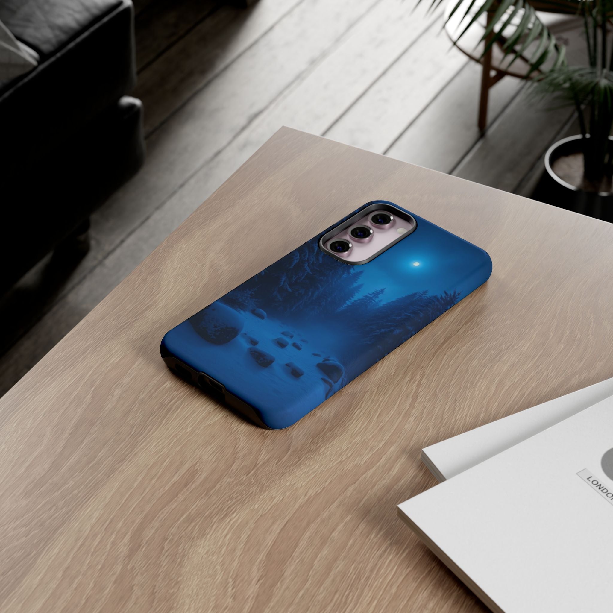 Moonlit Winter Forest Phone Case — Snowy Night Nature Phone Case
