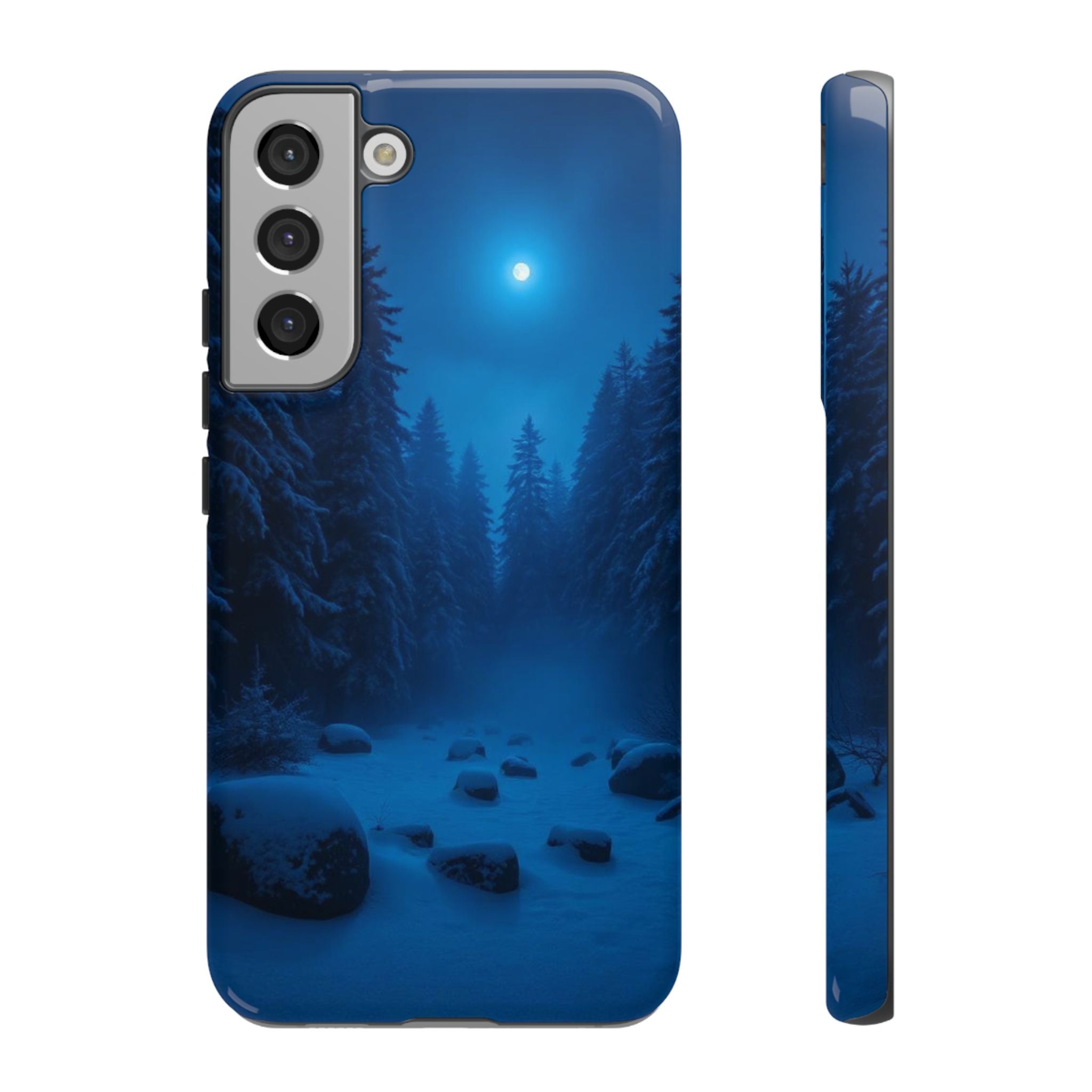 Moonlit Winter Forest Phone Case — Snowy Night Nature Phone Case