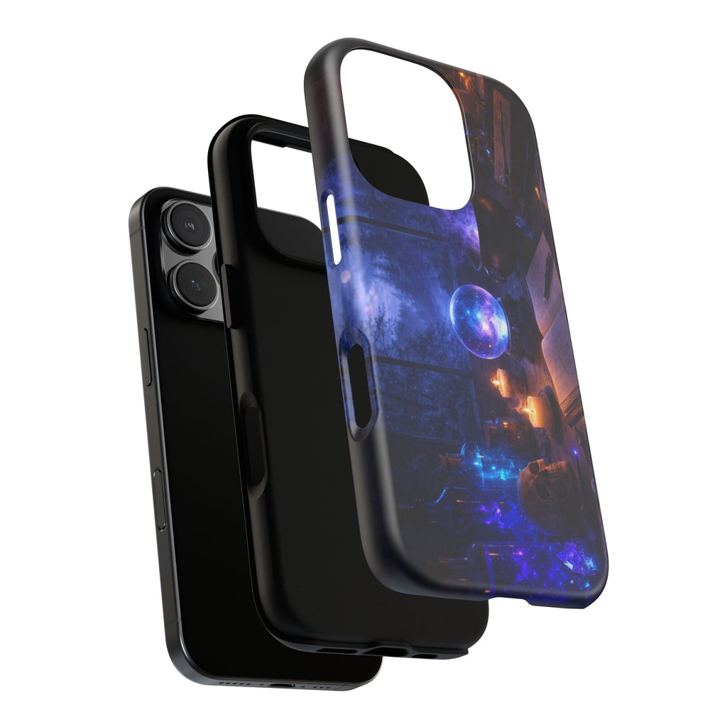 Arcane Alchemist Crystal Ball Phone Case — Midnight Candlelit Study Design