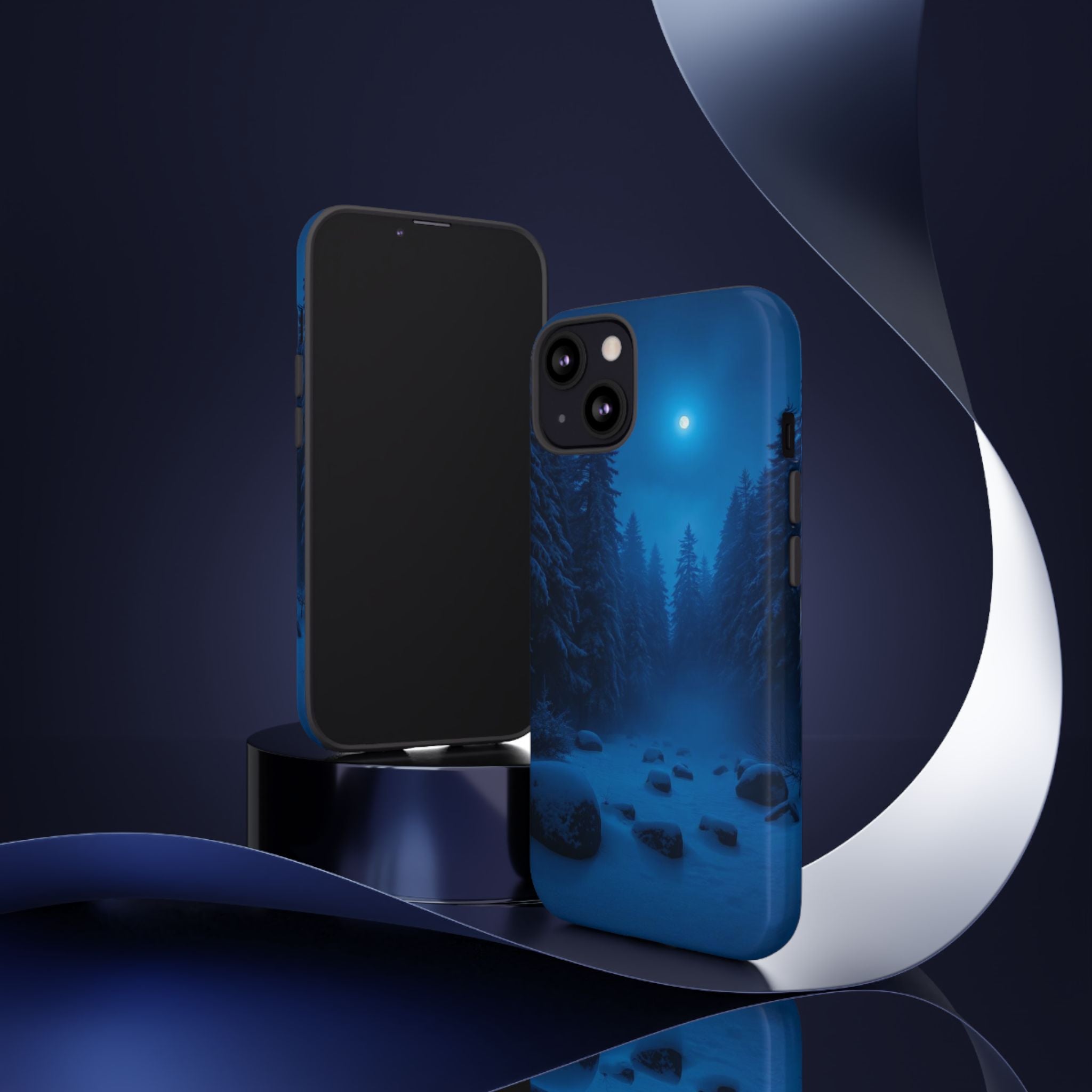 Moonlit Winter Forest Phone Case — Snowy Night Nature Phone Case