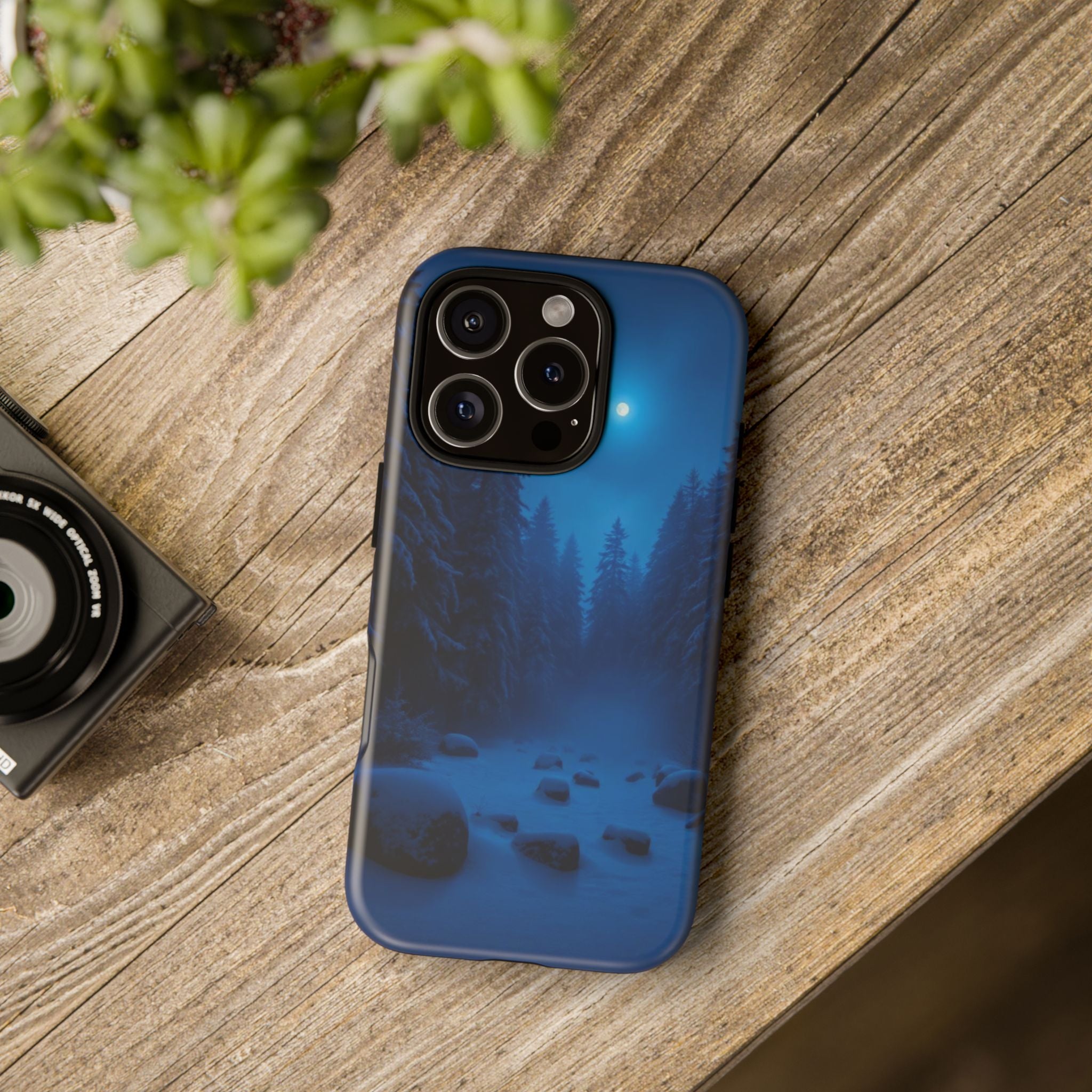 Moonlit Winter Forest Phone Case — Snowy Night Nature Phone Case
