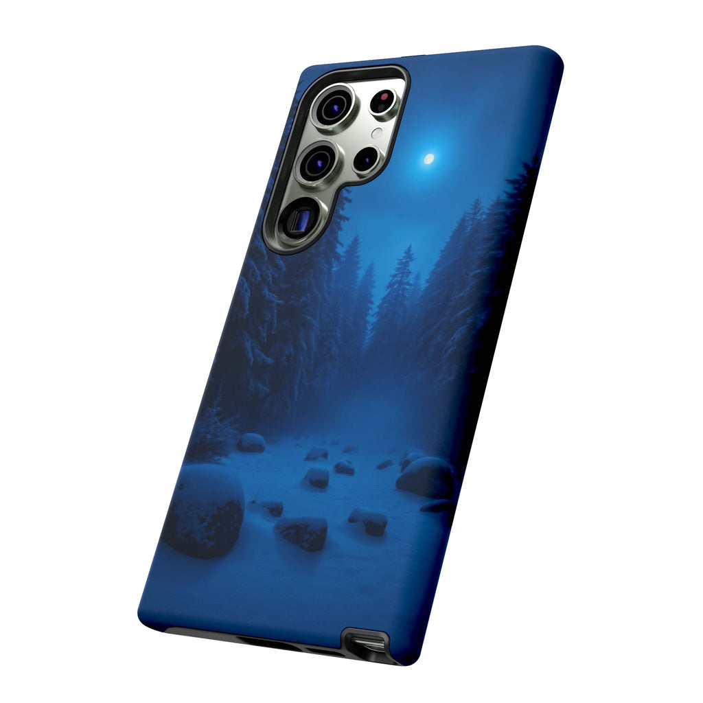 Moonlit Winter Forest Phone Case — Snowy Night Nature Phone Case