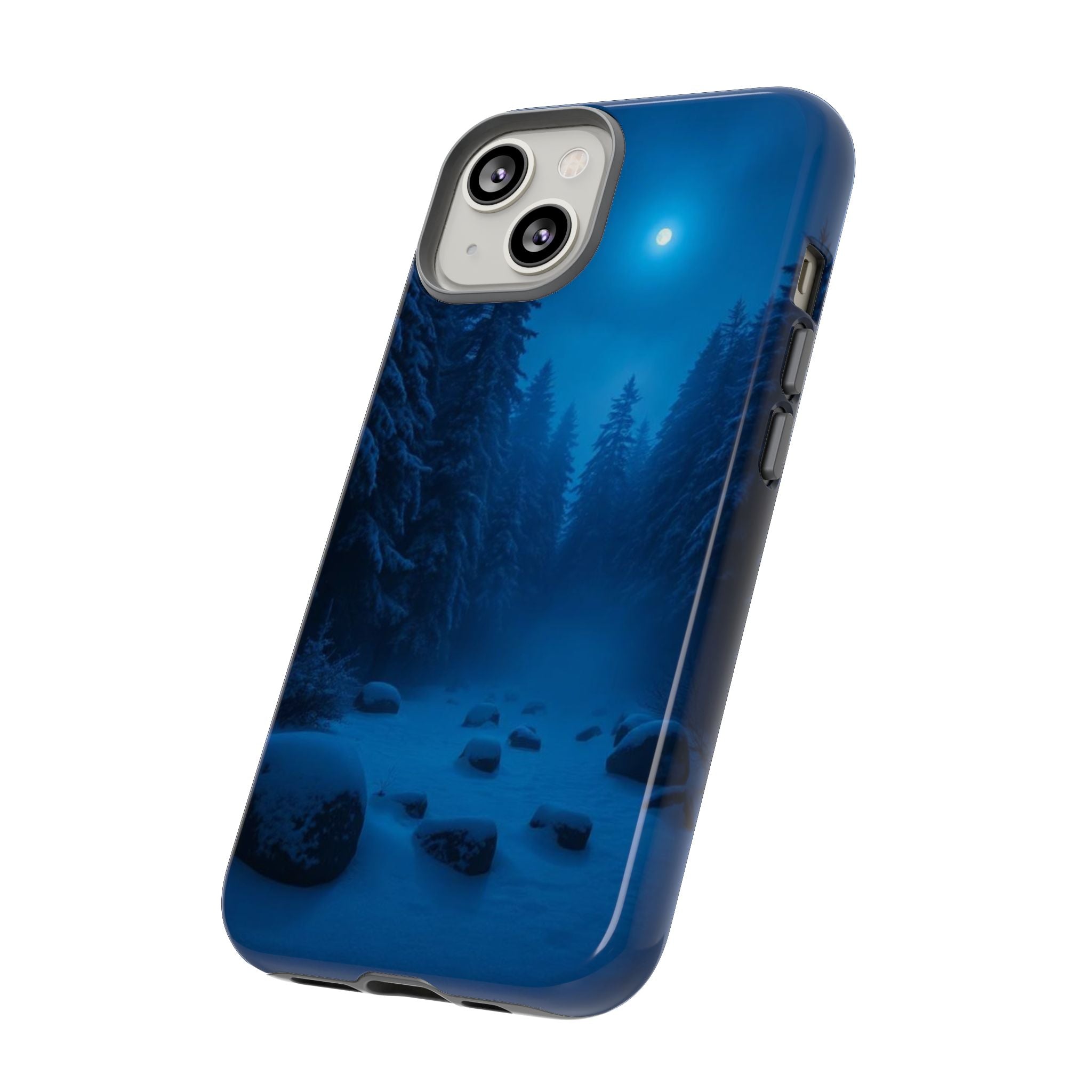 Moonlit Winter Forest Phone Case — Snowy Night Nature Phone Case