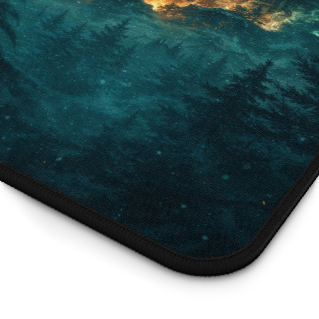 Viking Sentry Desk Mat — Dark Fantasy Moonlit Battle Station
