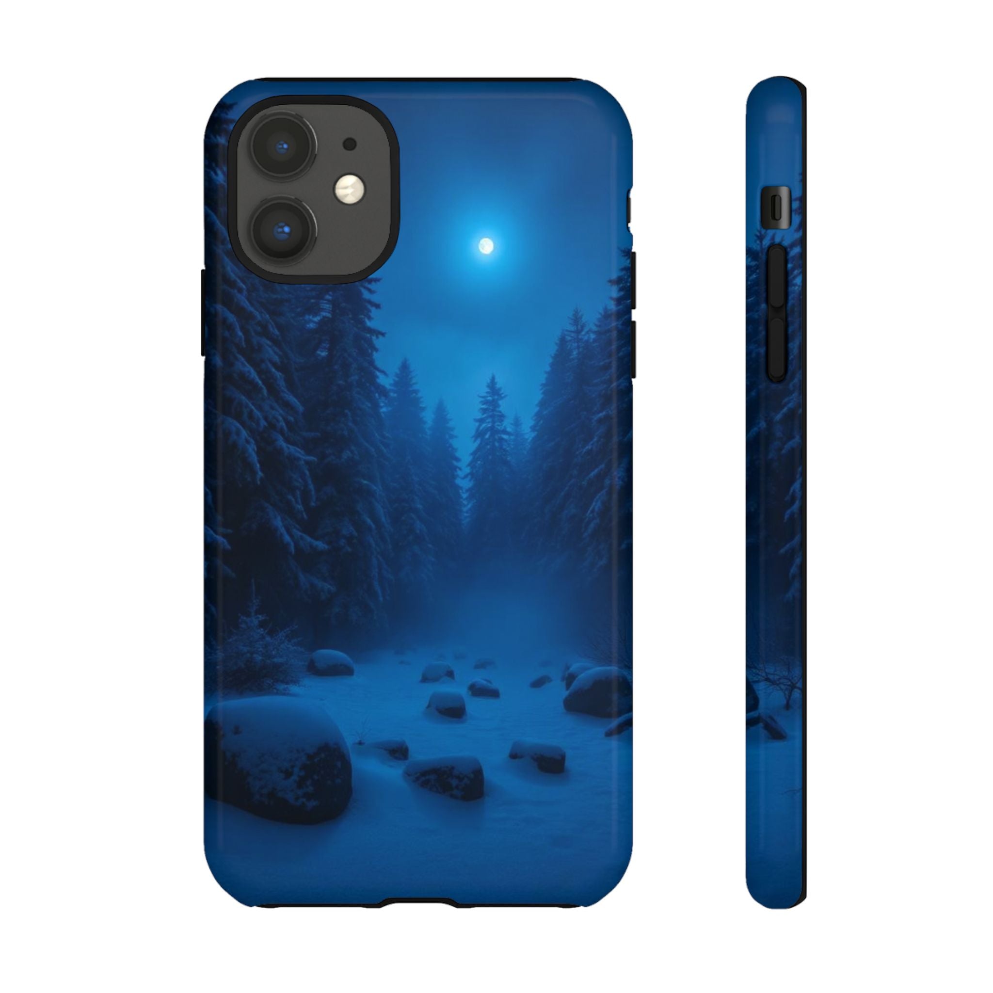 Moonlit Winter Forest Phone Case — Snowy Night Nature Phone Case
