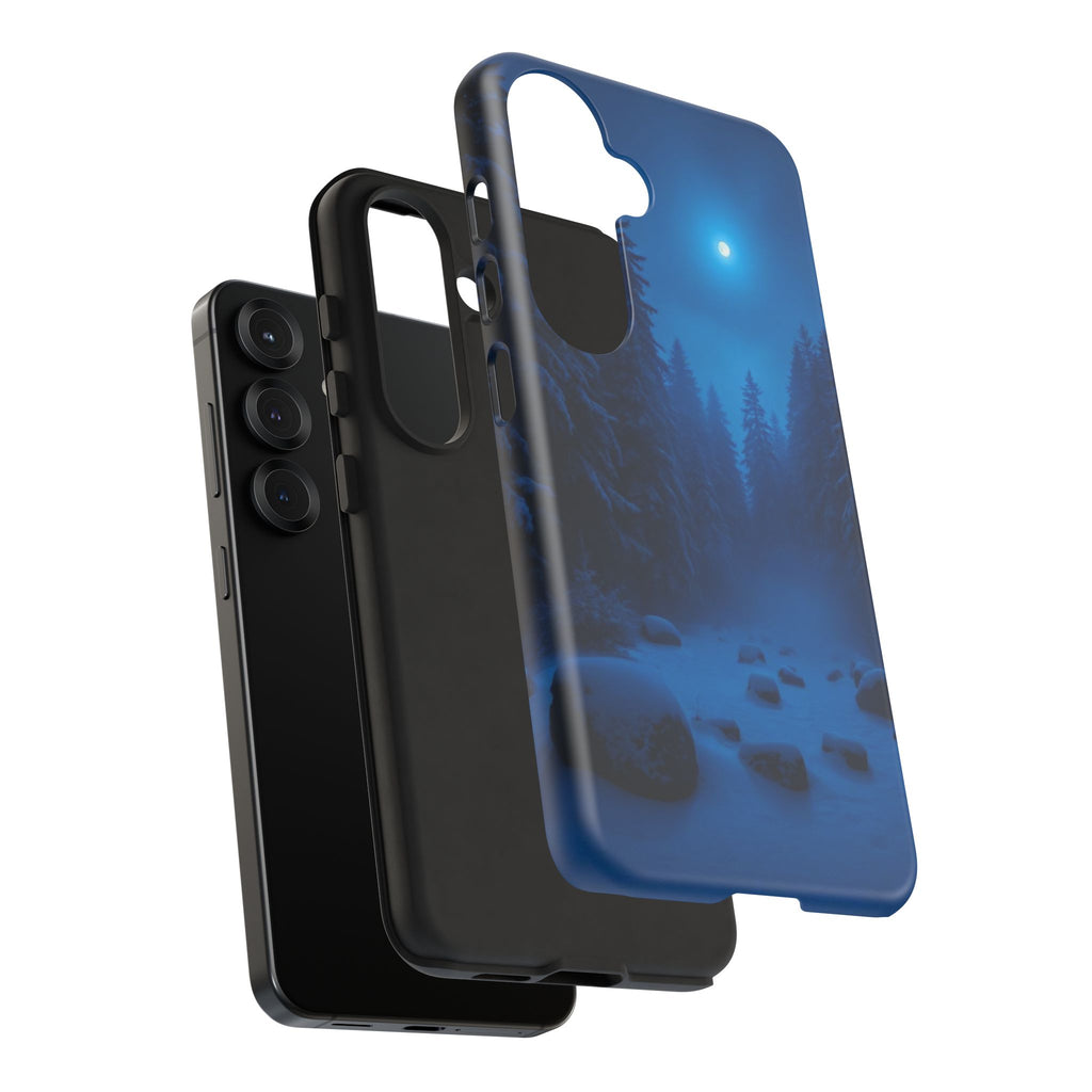 Moonlit Winter Forest Phone Case — Snowy Night Nature Phone Case