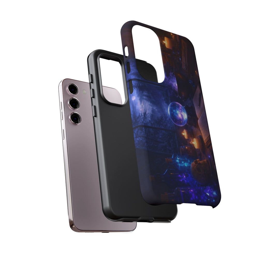 Arcane Alchemist Crystal Ball Phone Case — Midnight Candlelit Study Design