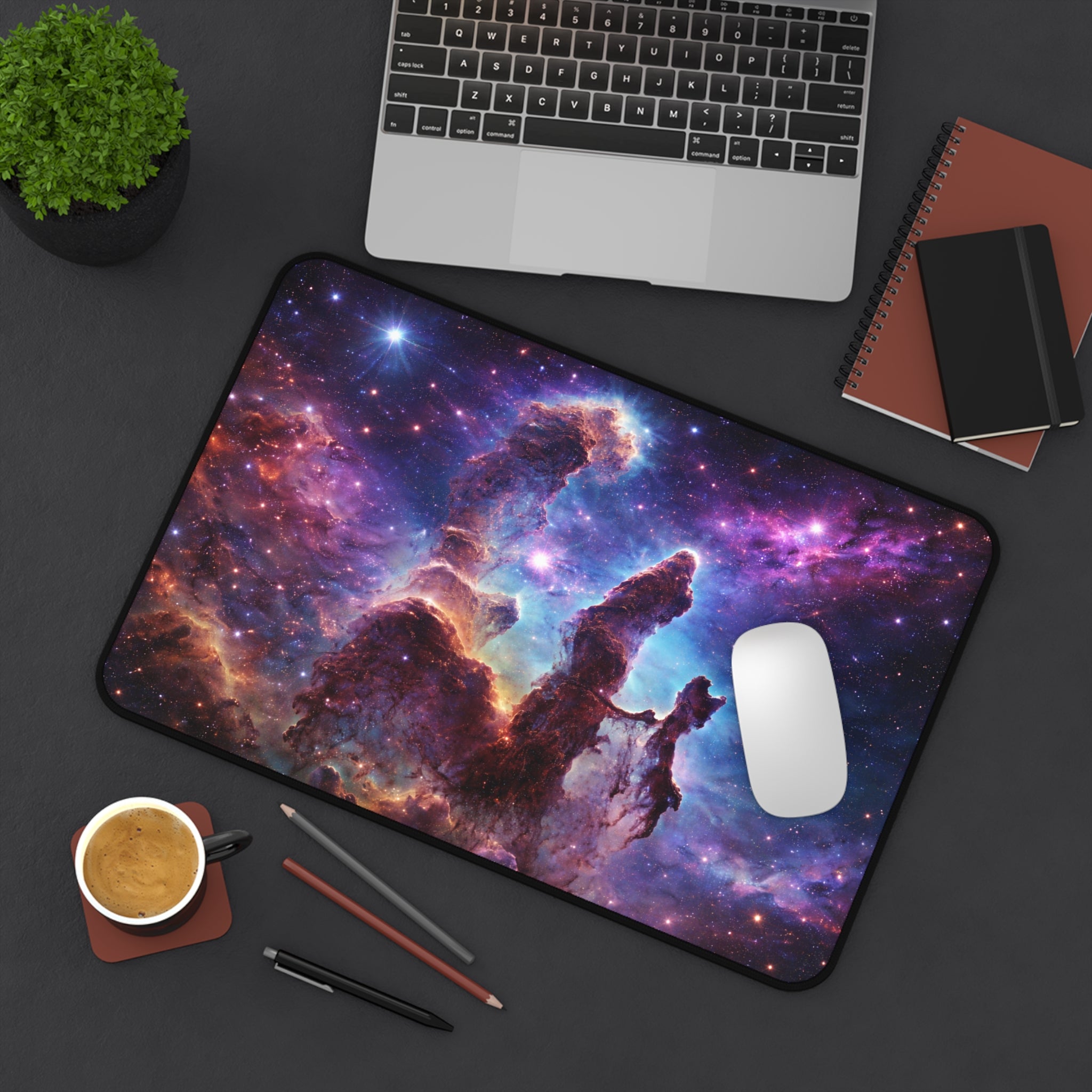 Pillars of Creation Space Desk Mat — Cosmic Galaxy Desk Pad
