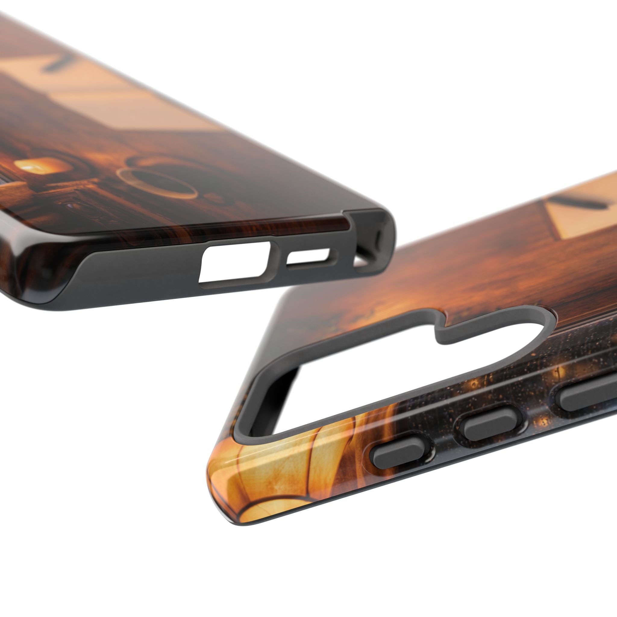 Cozy Writer’s Desk Phone Case — Cozy Notebook & Coffee Woodgrain Design