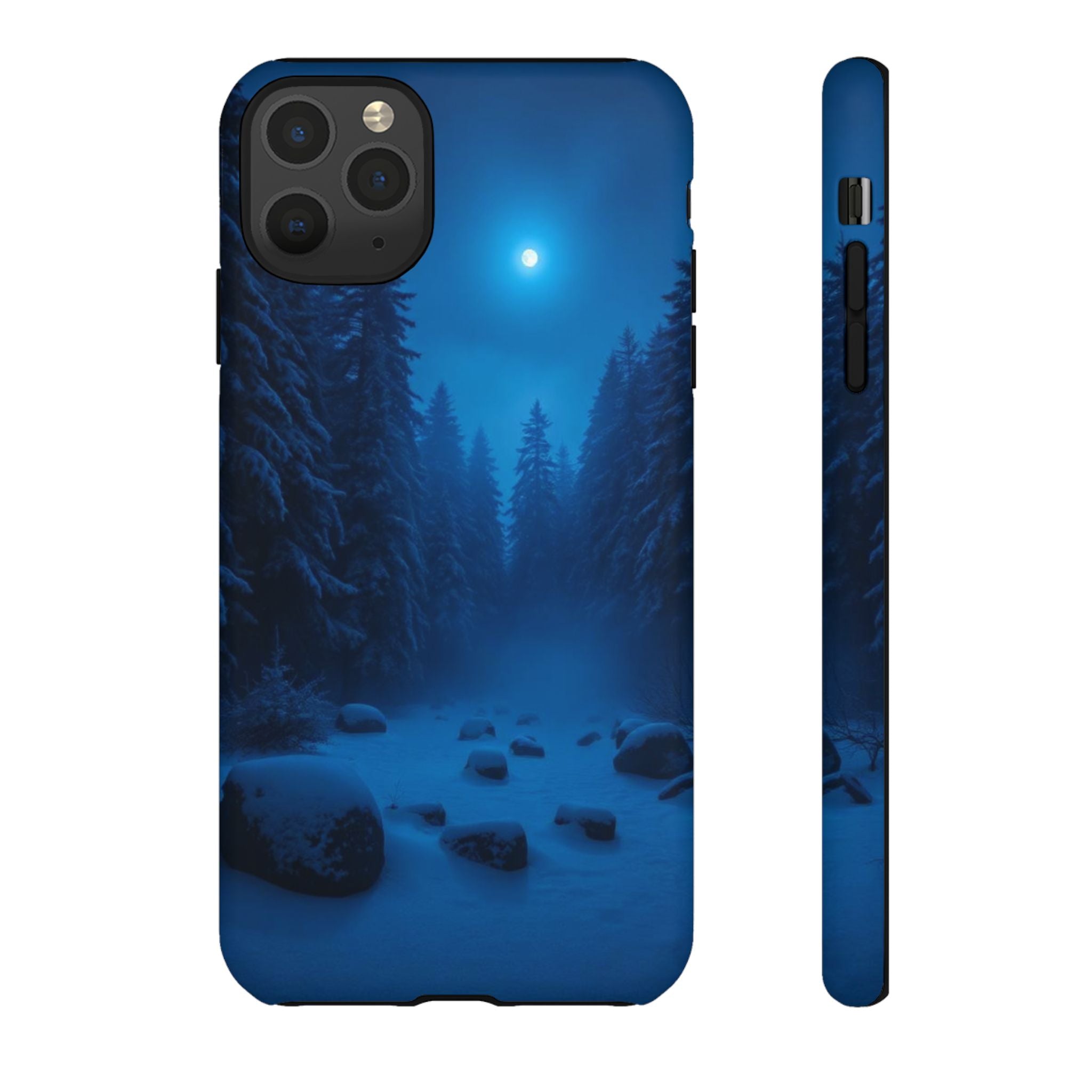 Moonlit Winter Forest Phone Case — Snowy Night Nature Phone Case