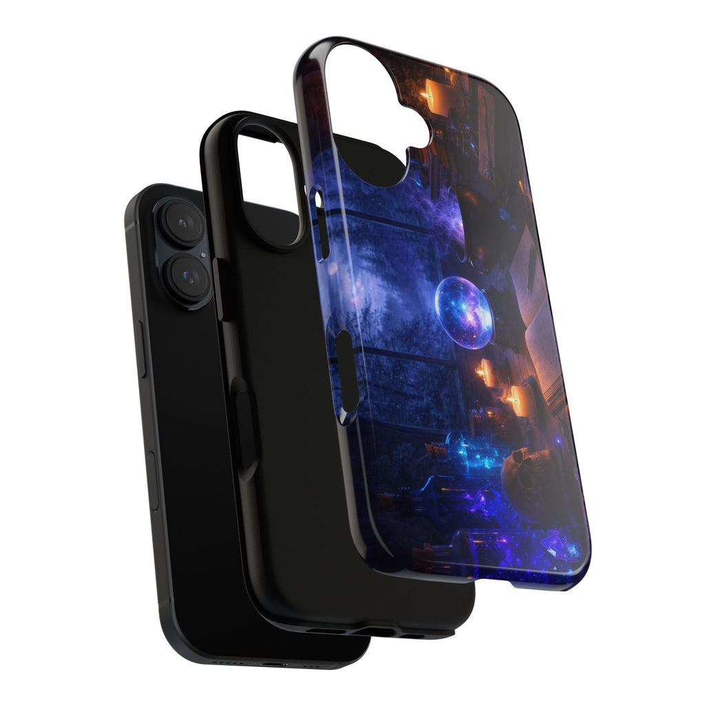 Arcane Alchemist Crystal Ball Phone Case — Midnight Candlelit Study Design