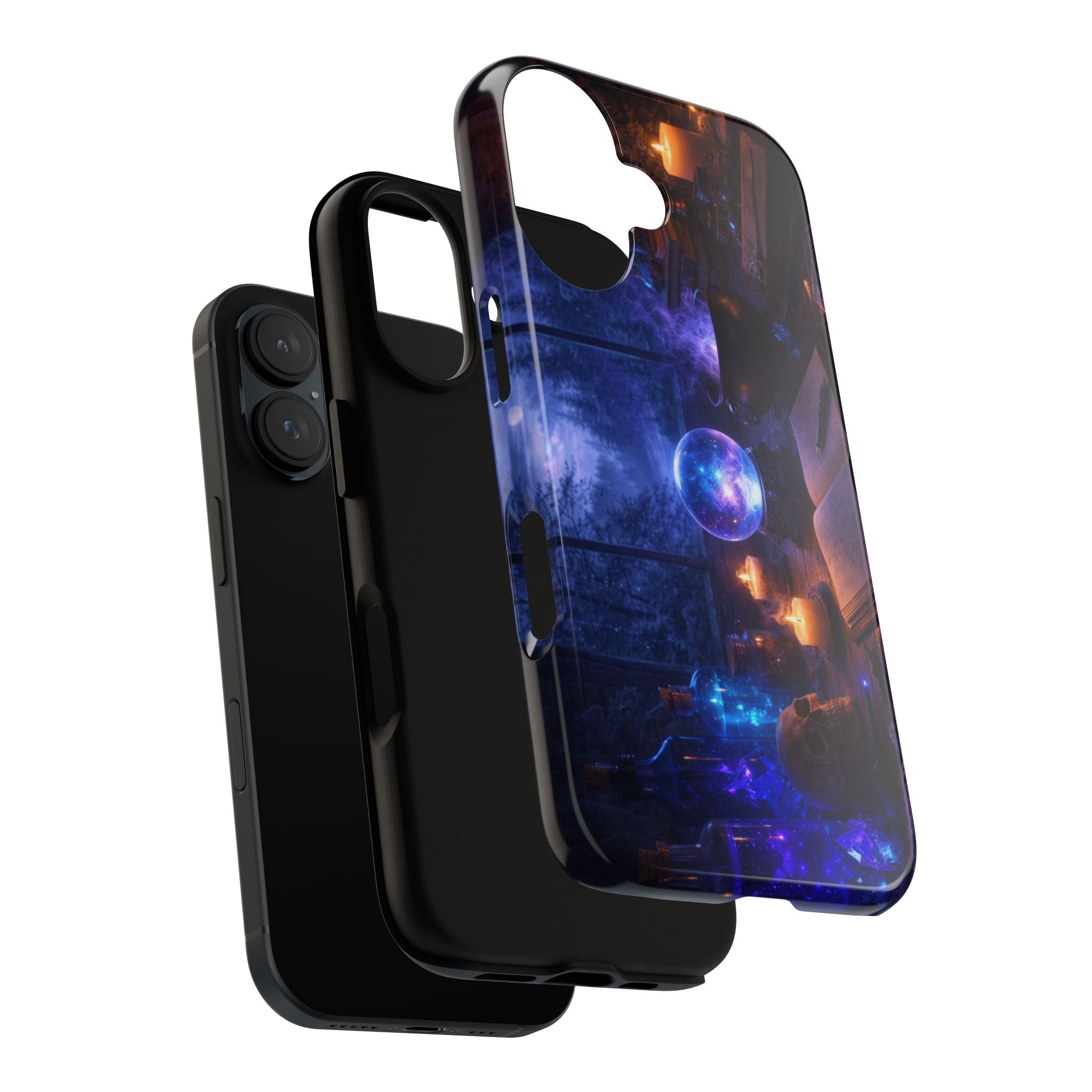Arcane Alchemist Crystal Ball Phone Case — Midnight Candlelit Study Design