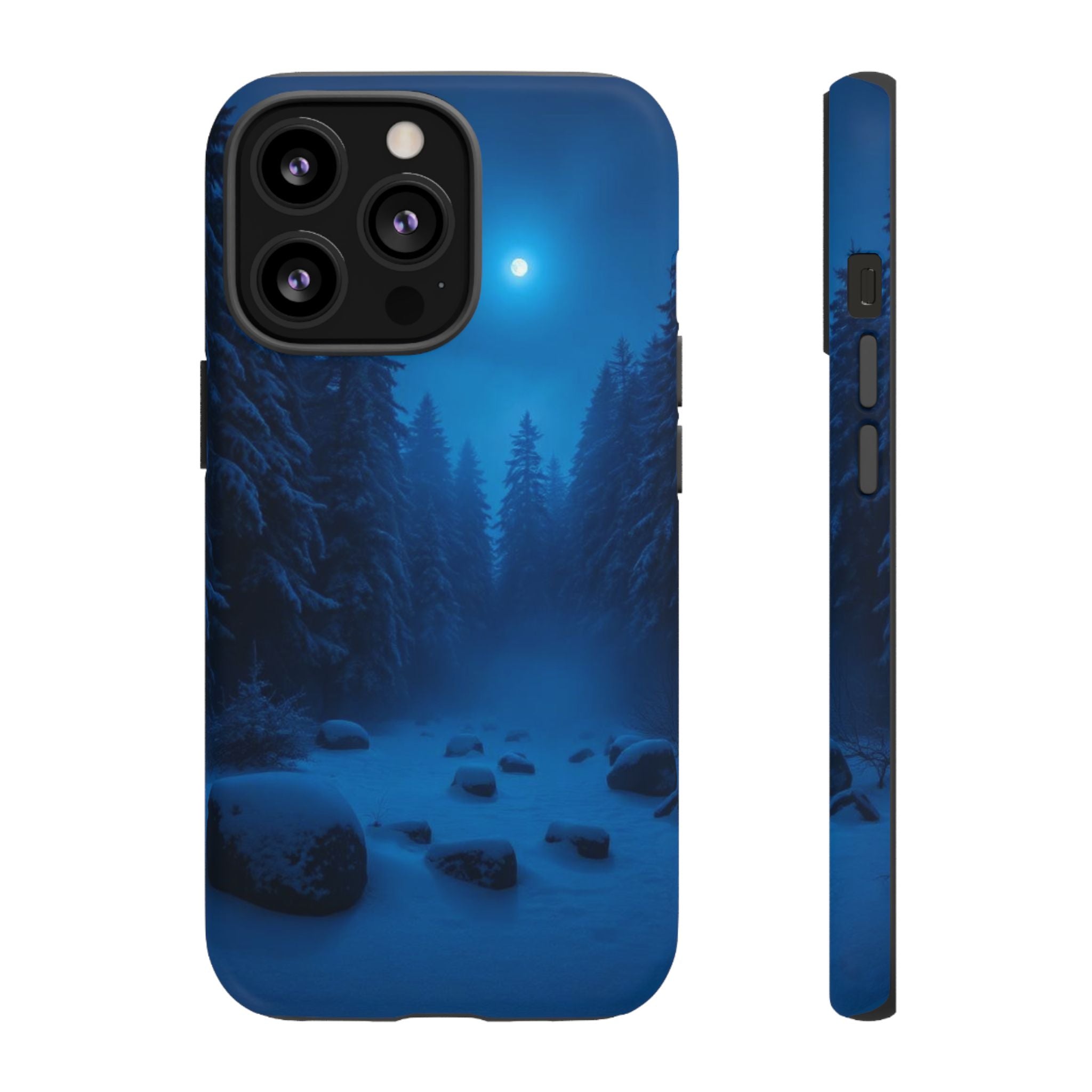 Moonlit Winter Forest Phone Case — Snowy Night Nature Phone Case