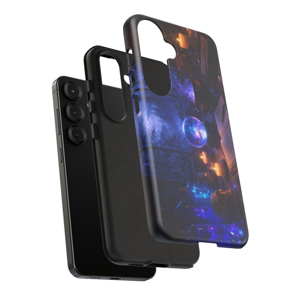 Arcane Alchemist Crystal Ball Phone Case — Midnight Candlelit Study Design