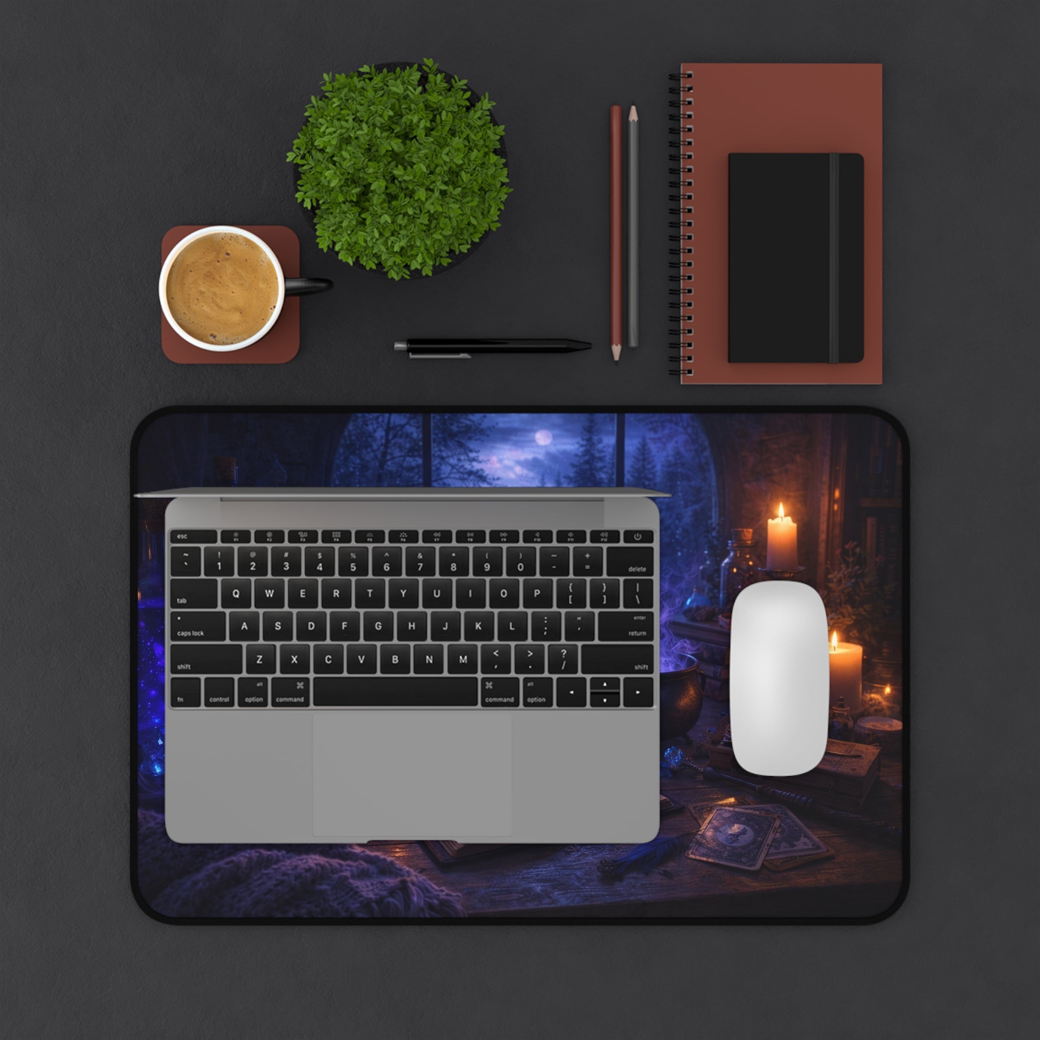 Arcane Alchemist Desk Mat – Mystic Crystal Ball Night Study