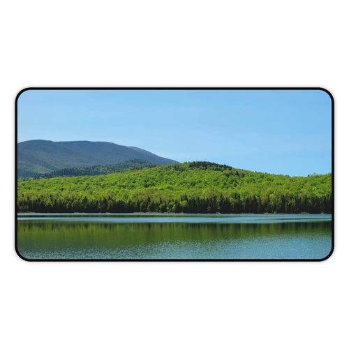 Adirondack Ampersand Mountain Desk Mat — Serene Lake & Pine Landscape